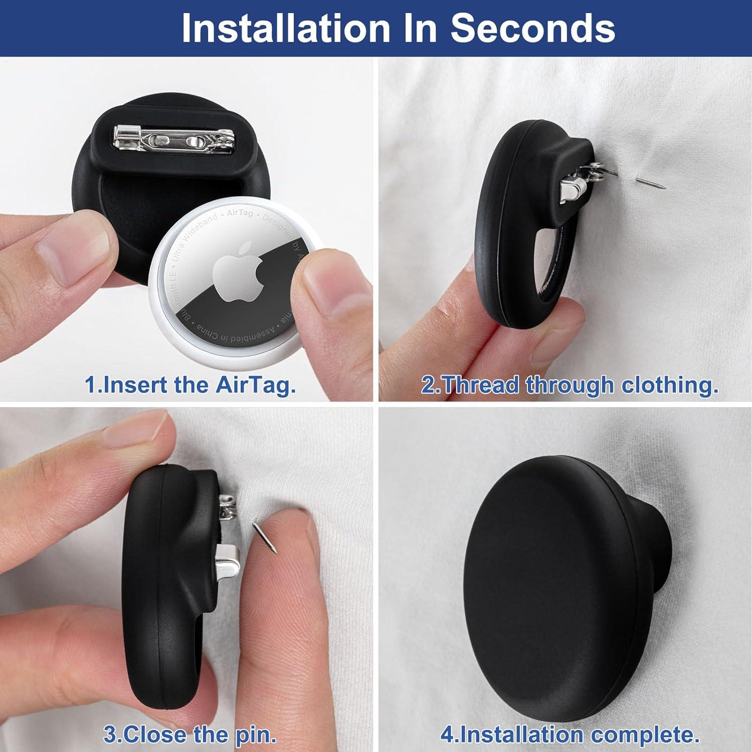 Soporte Oculto para AirTag Apple 2 Pack Negro y Azul