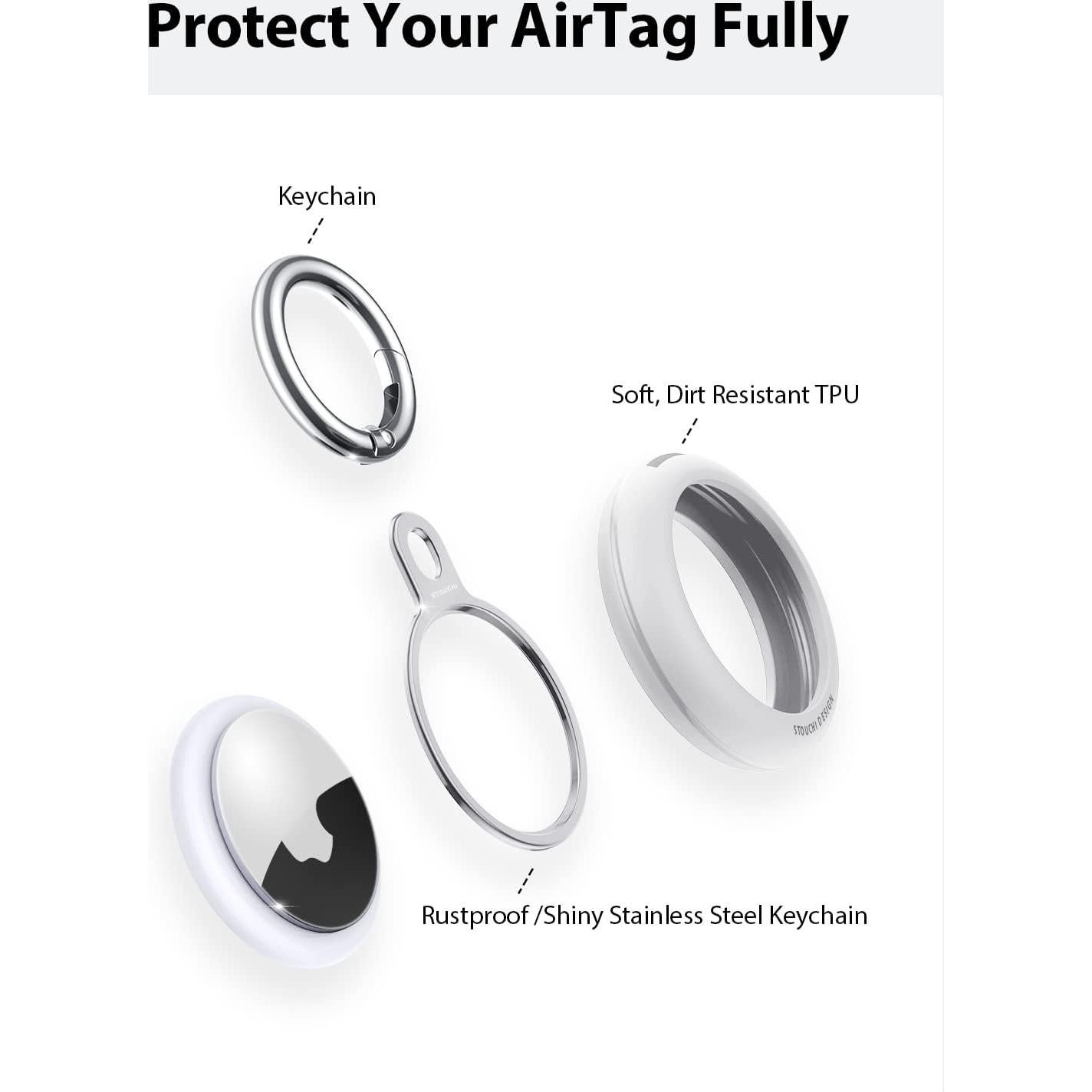 Soporte Llave Anillo Stouchi para Air Tag 2021 Plata