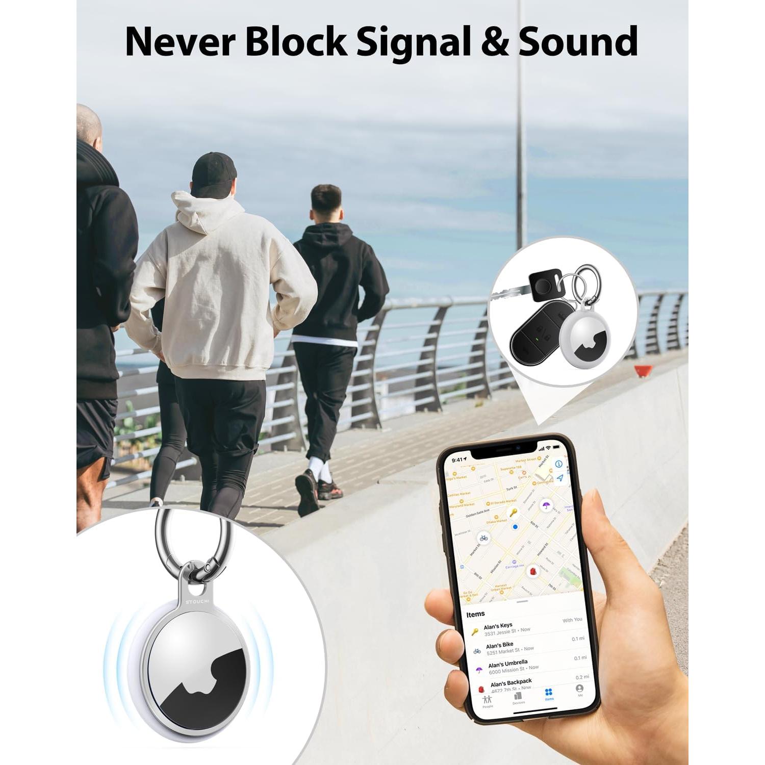 Soporte Llave Anillo Stouchi para Air Tag 2021 Plata
