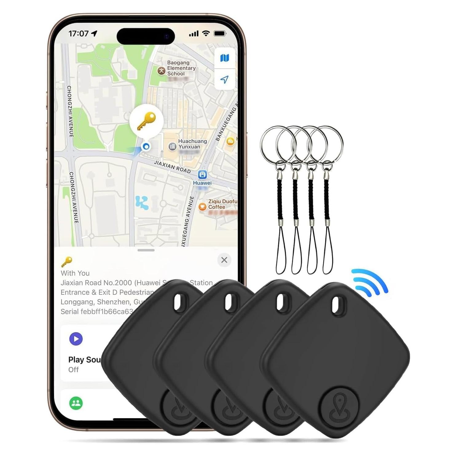 Localizador Bluetooth Air Tags 4 Pack Apple iOS Negro