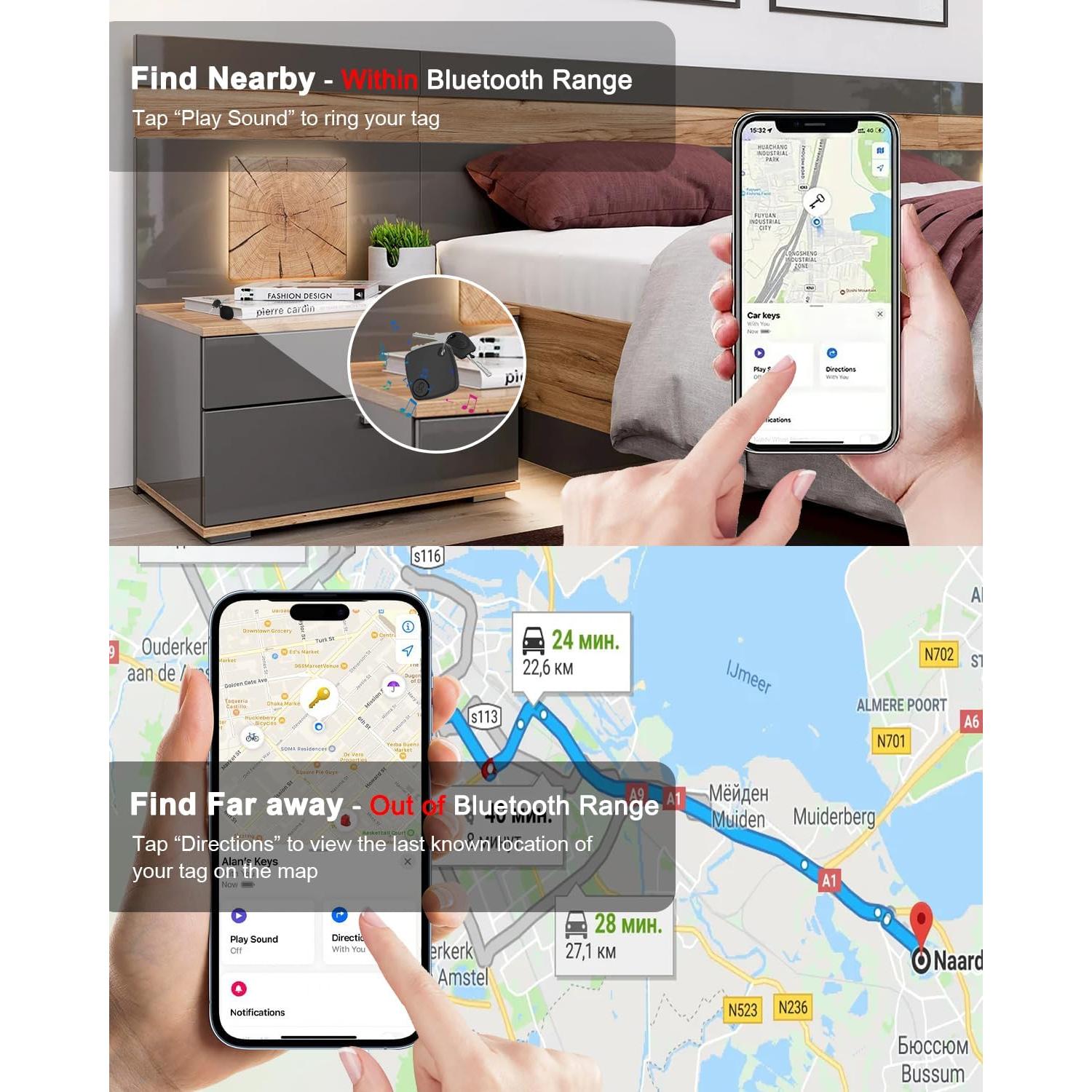 Localizador Bluetooth Air Tags 4 Pack Apple iOS Negro
