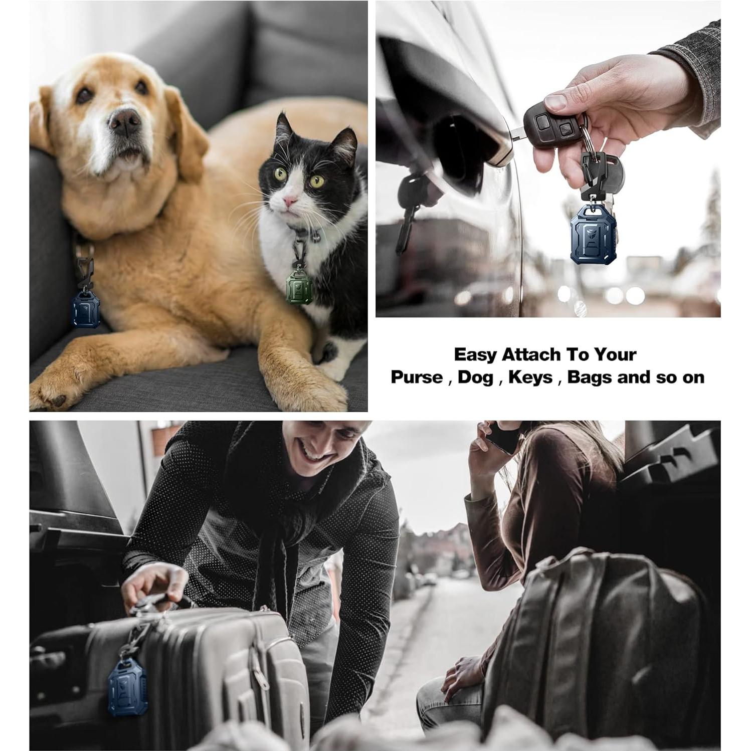 Funda protectora Dexnor para AirTag azul a prueba de golpes