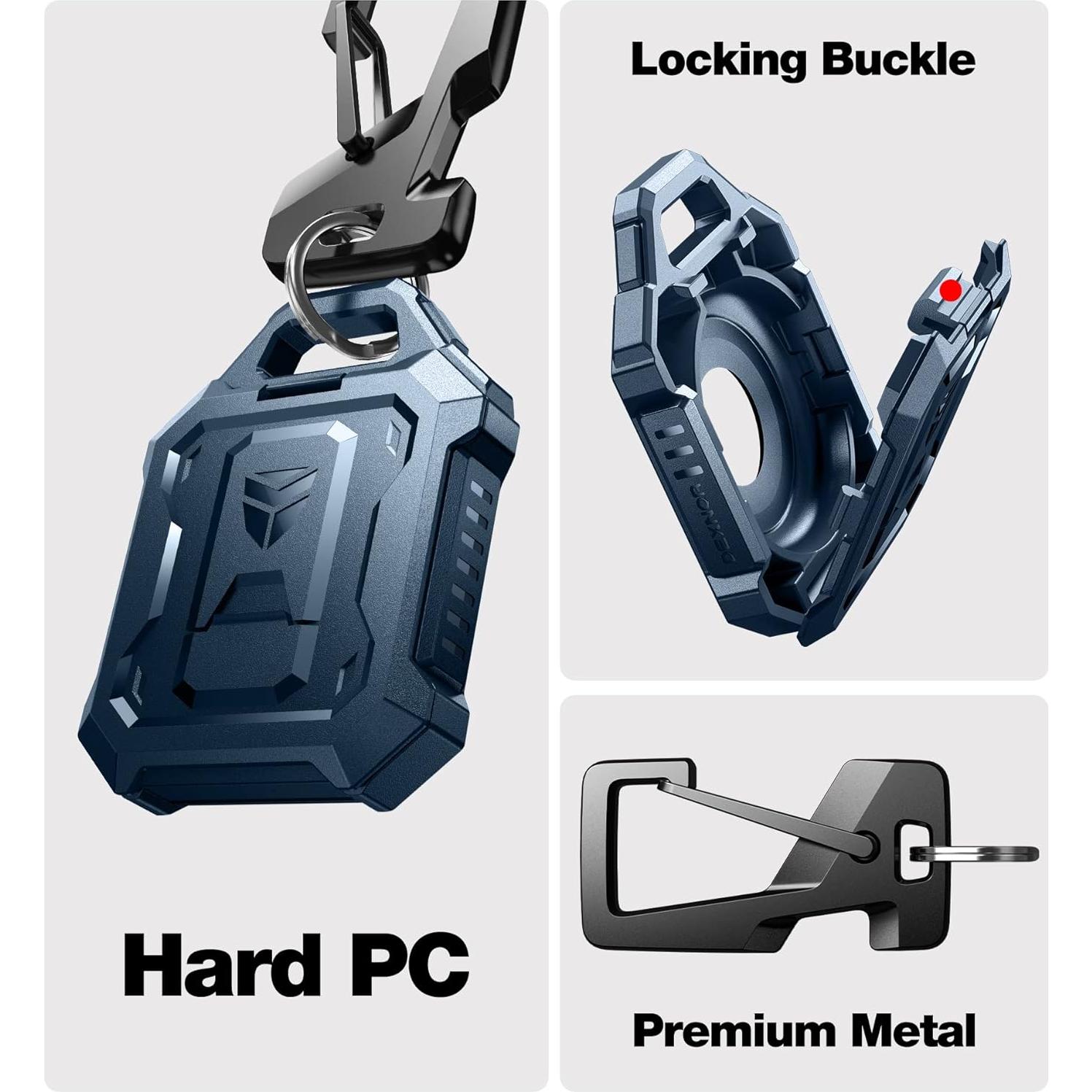 Funda protectora Dexnor para AirTag azul a prueba de golpes