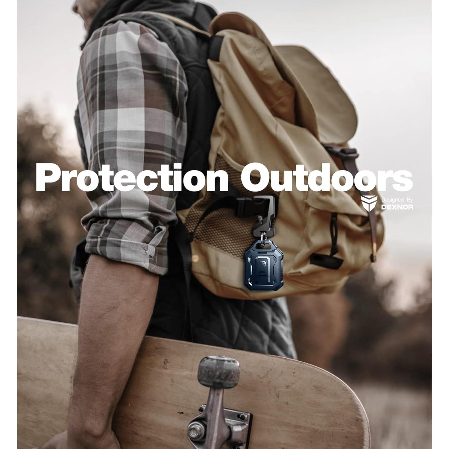 Funda protectora Dexnor para AirTag azul a prueba de golpes