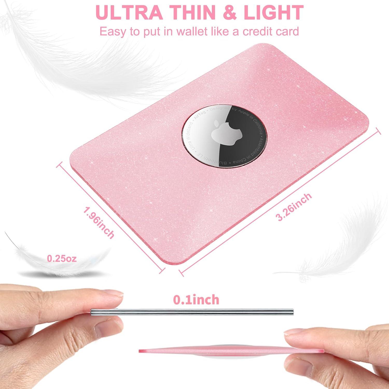 Soporte de Cartera para AirTag PSRAT Rosa Ultra Delgado