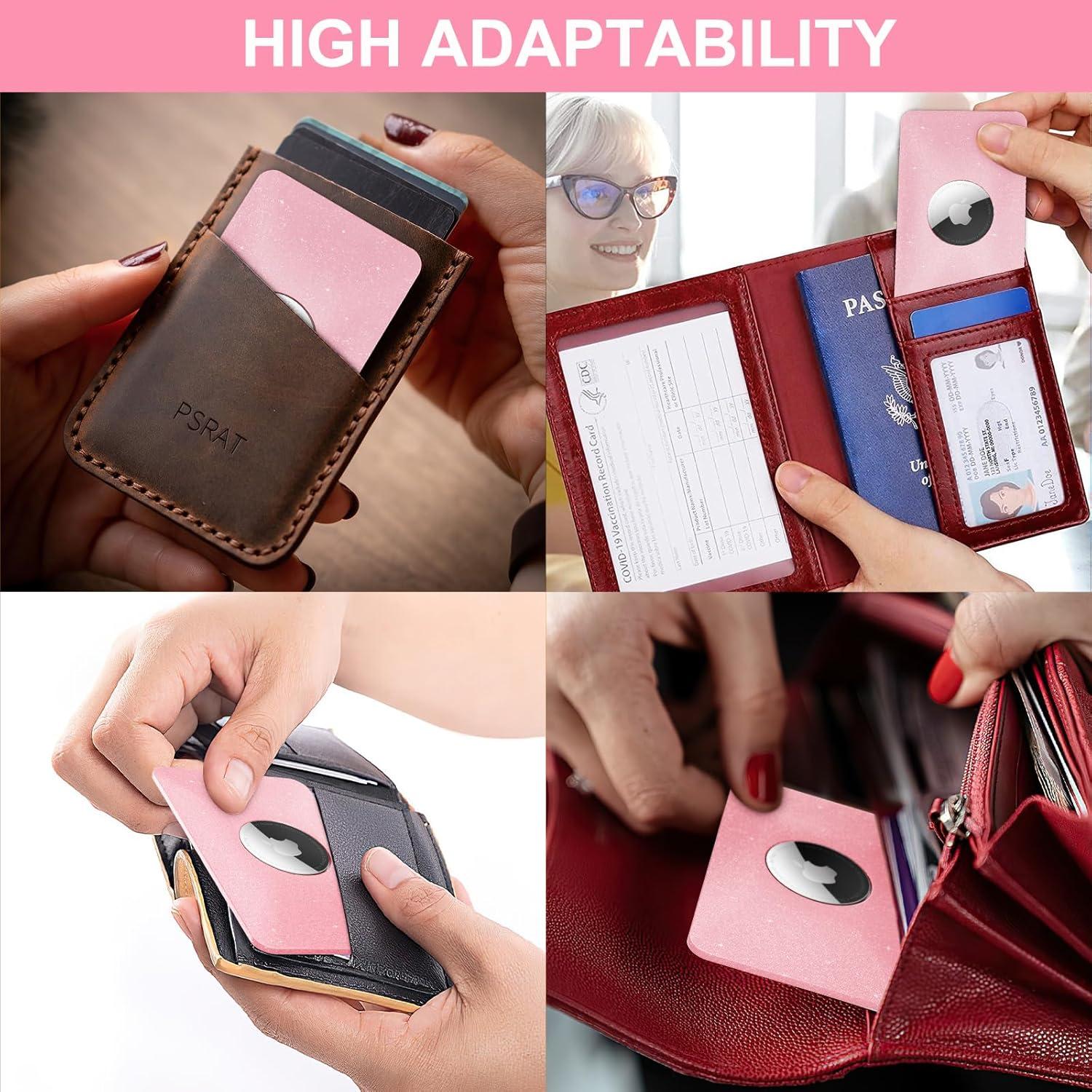 Soporte de Cartera para AirTag PSRAT Rosa Ultra Delgado