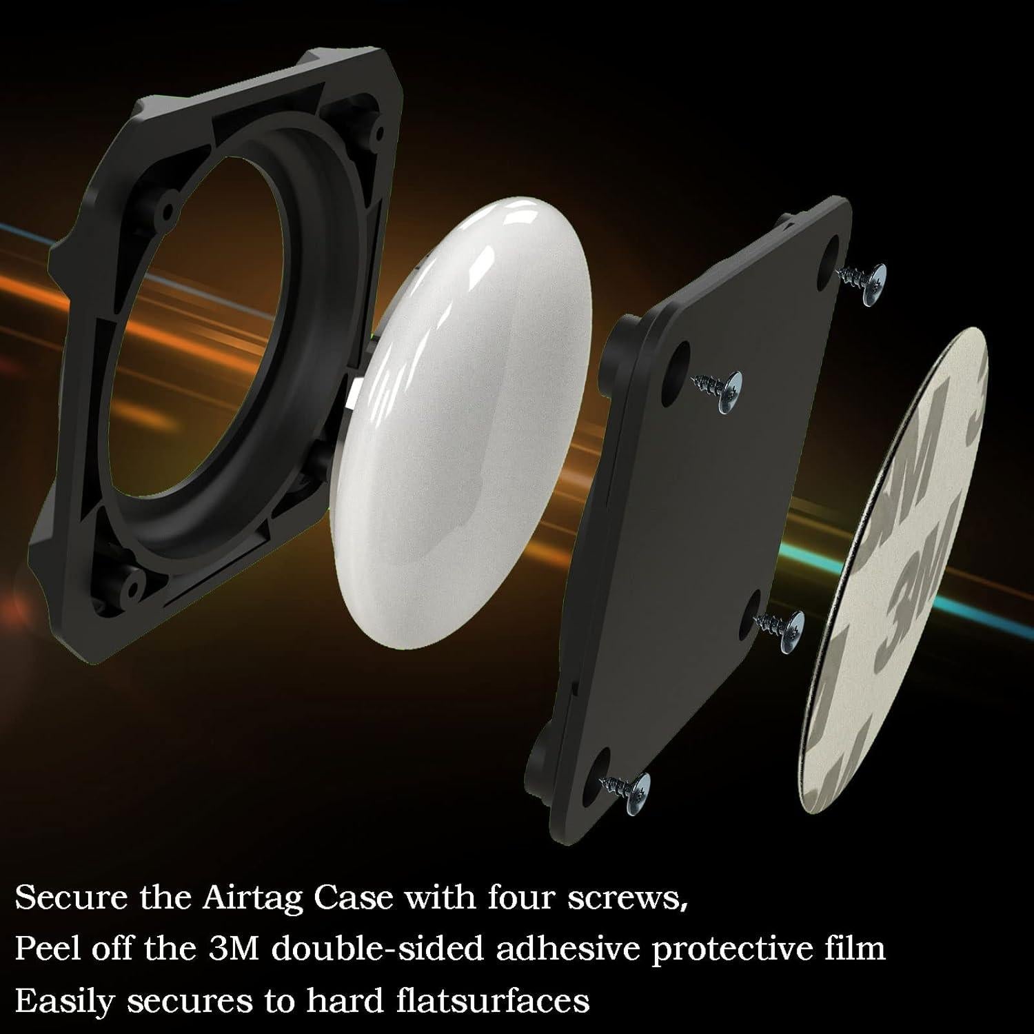Soporte Adhesivo para AirTag GUANZHI - 4 Paquetes Negro