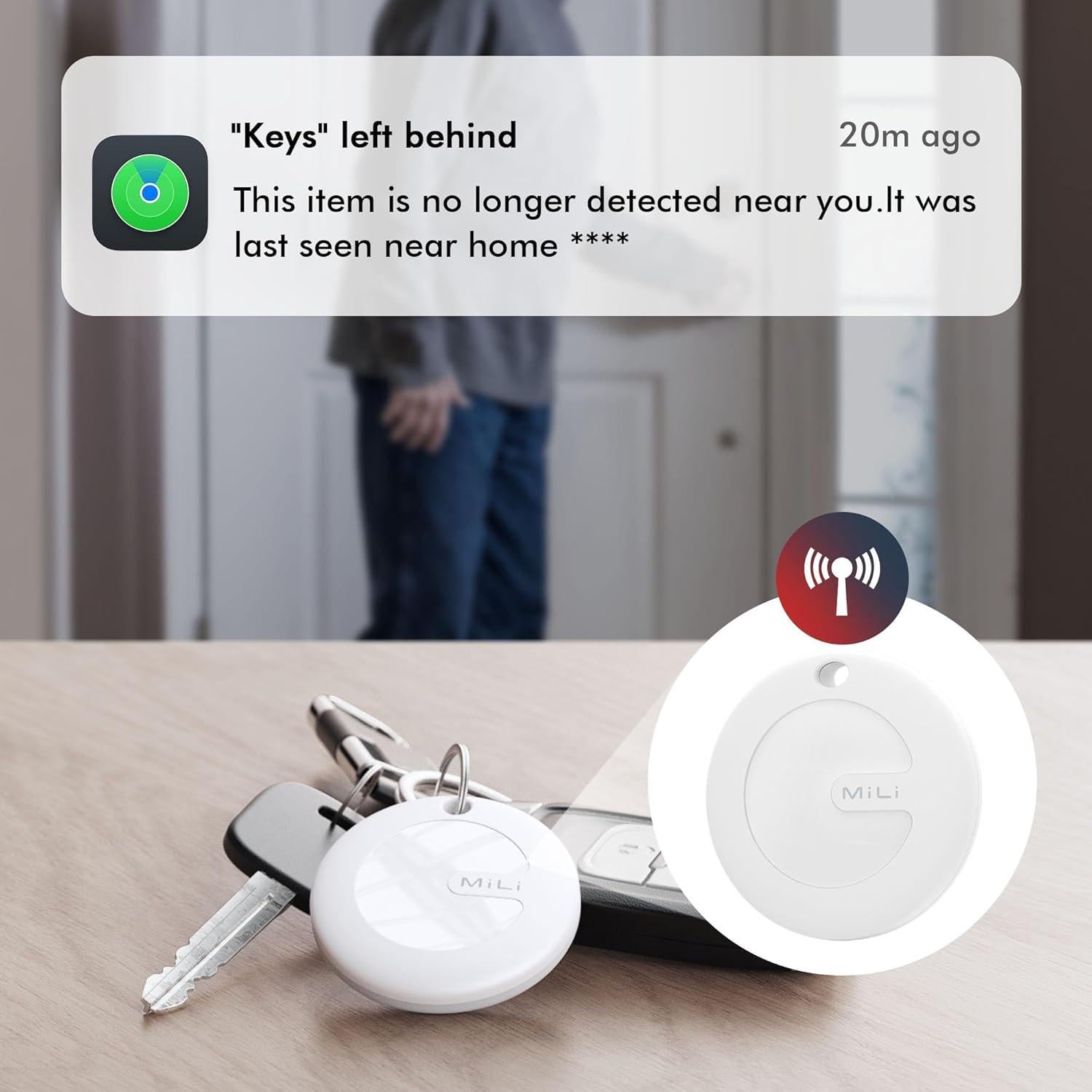 Localizador Bluetooth Lifemate con llavero de cuero para iOS
