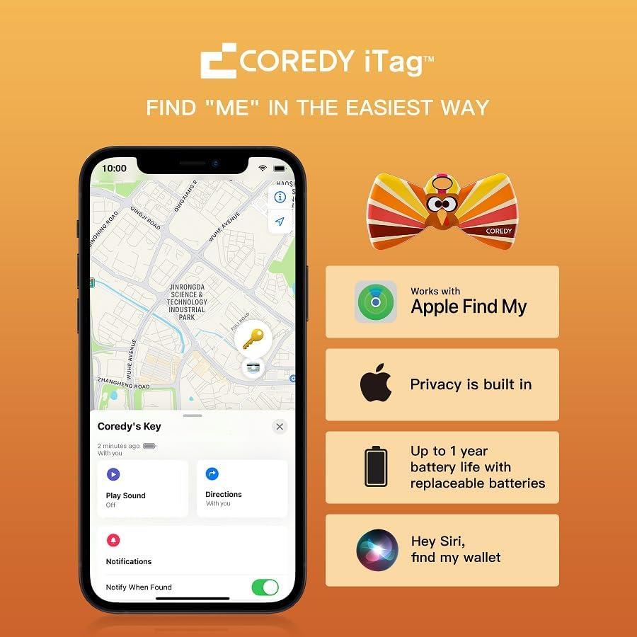 Rastreador Bluetooth Coredy LE01 para iPhone - Localizador de Artículos