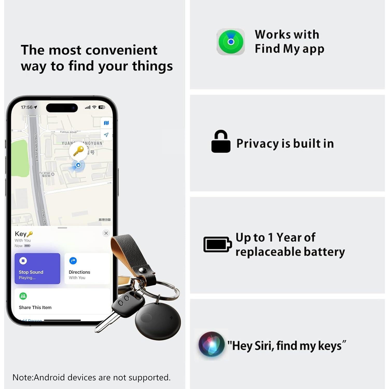 Paquete de 2 Etiquetas Inteligentes LUUBOM con IP67 y 90dB