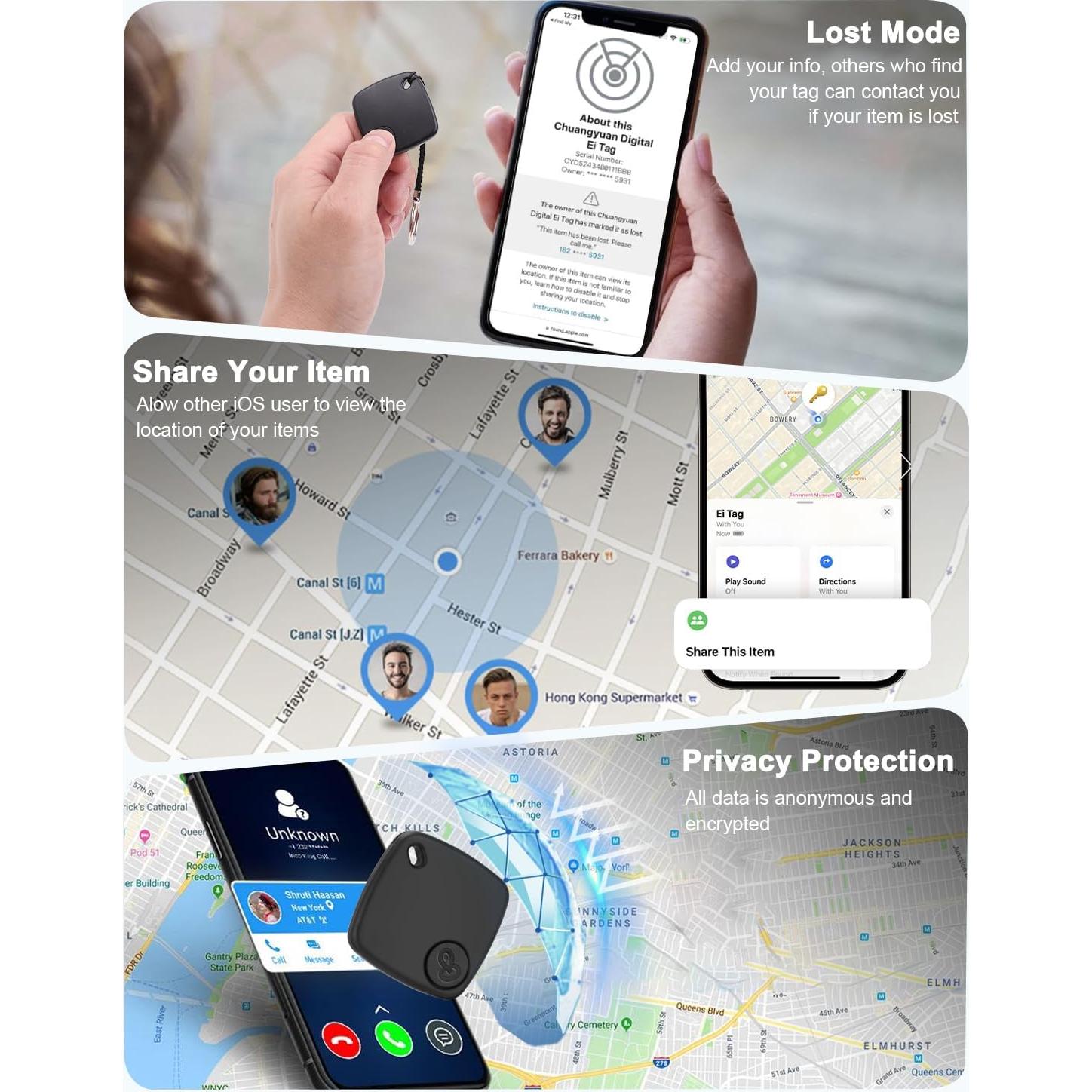 Localizador Bluetooth Air Tags 2 Pack Apple iOS Batería Reemplazable