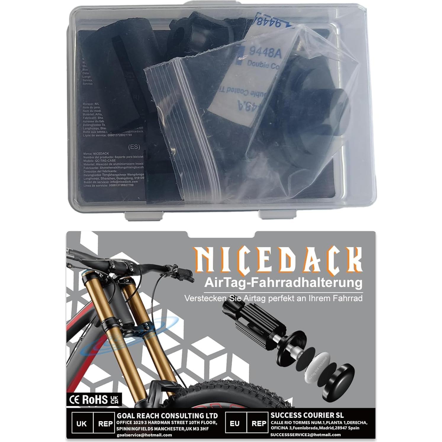 Soporte oculto para Airtag NICEDACK para bicicleta montaña