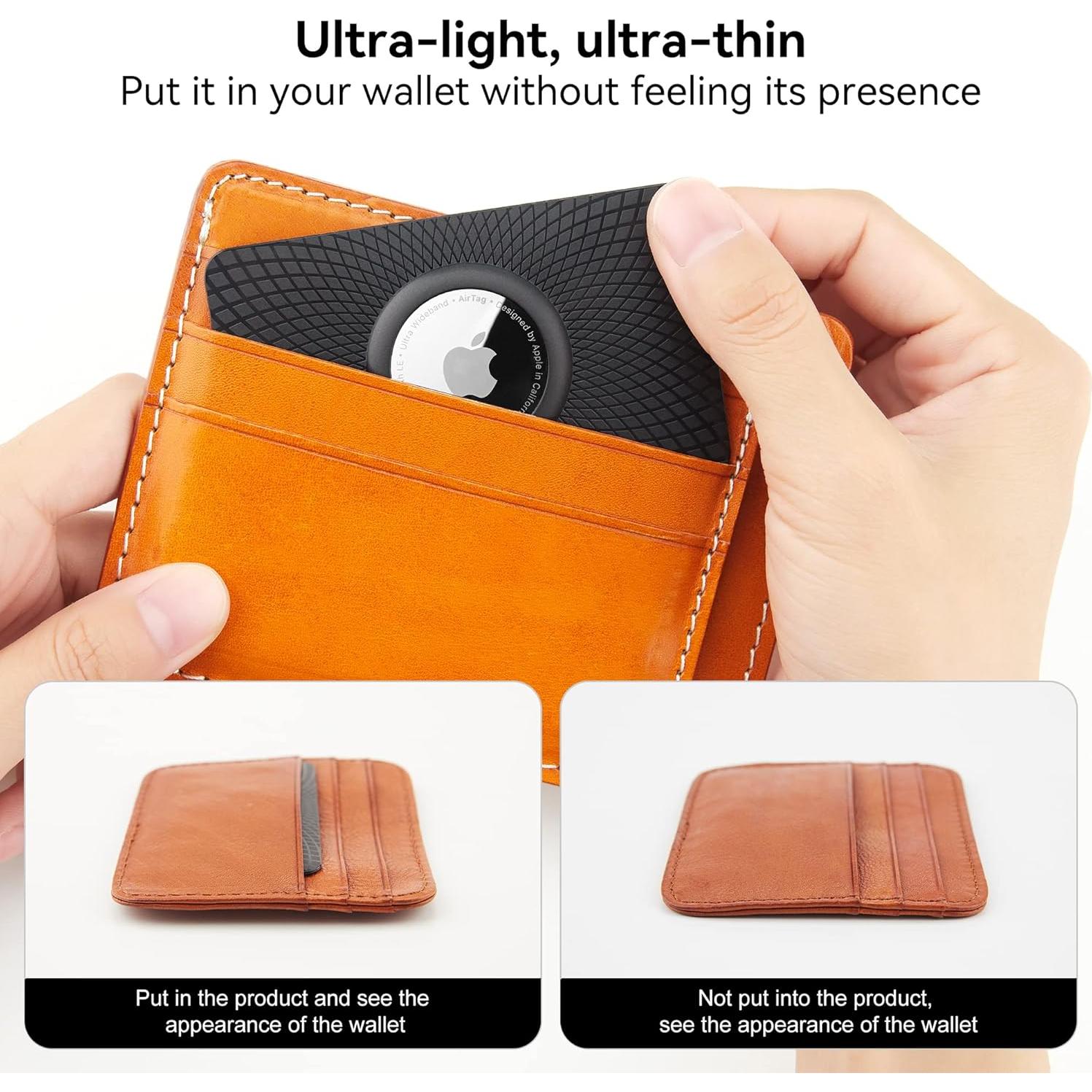 Soporte de Billetera para Airtag GOCII - Ultra Delgado Negro