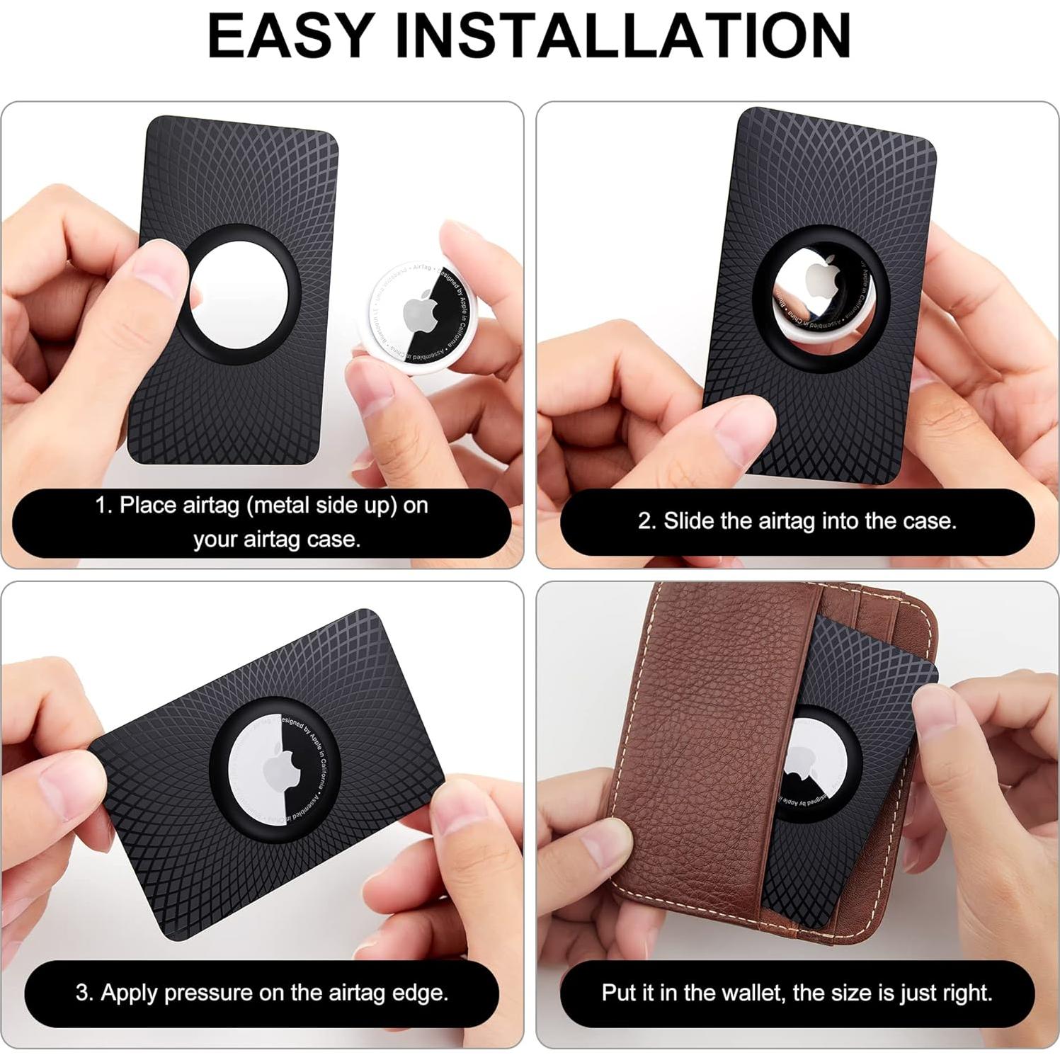 Soporte de Billetera para Airtag GOCII - Ultra Delgado Negro