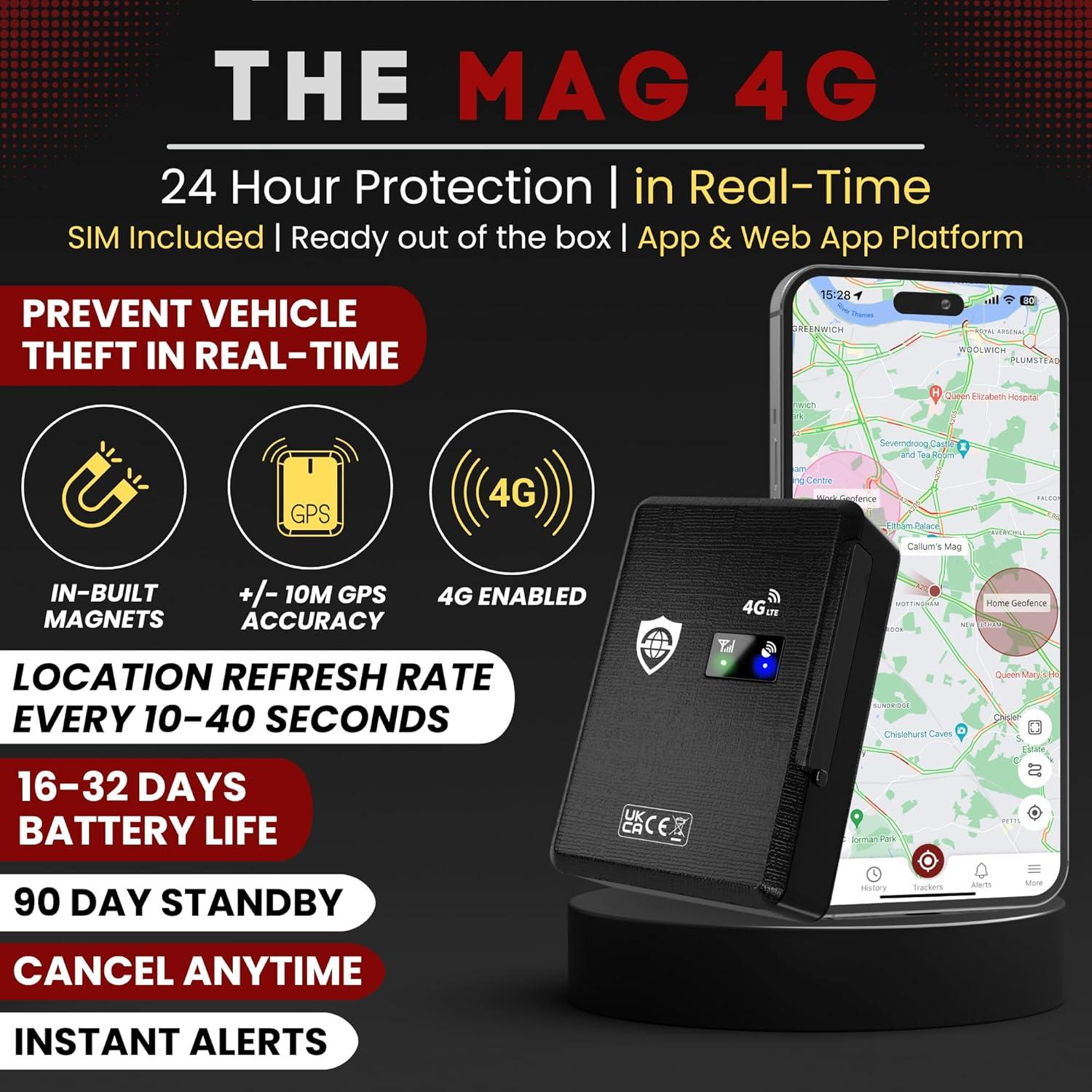 Rastreador GPS Magnético SafeTag Mag 4G LTE - 90 Días Espera