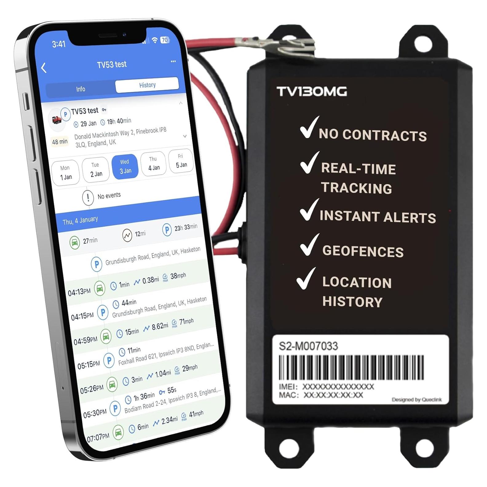 Rastreador GPS Truview TV130 4G para Vehículos - Sin Contratos