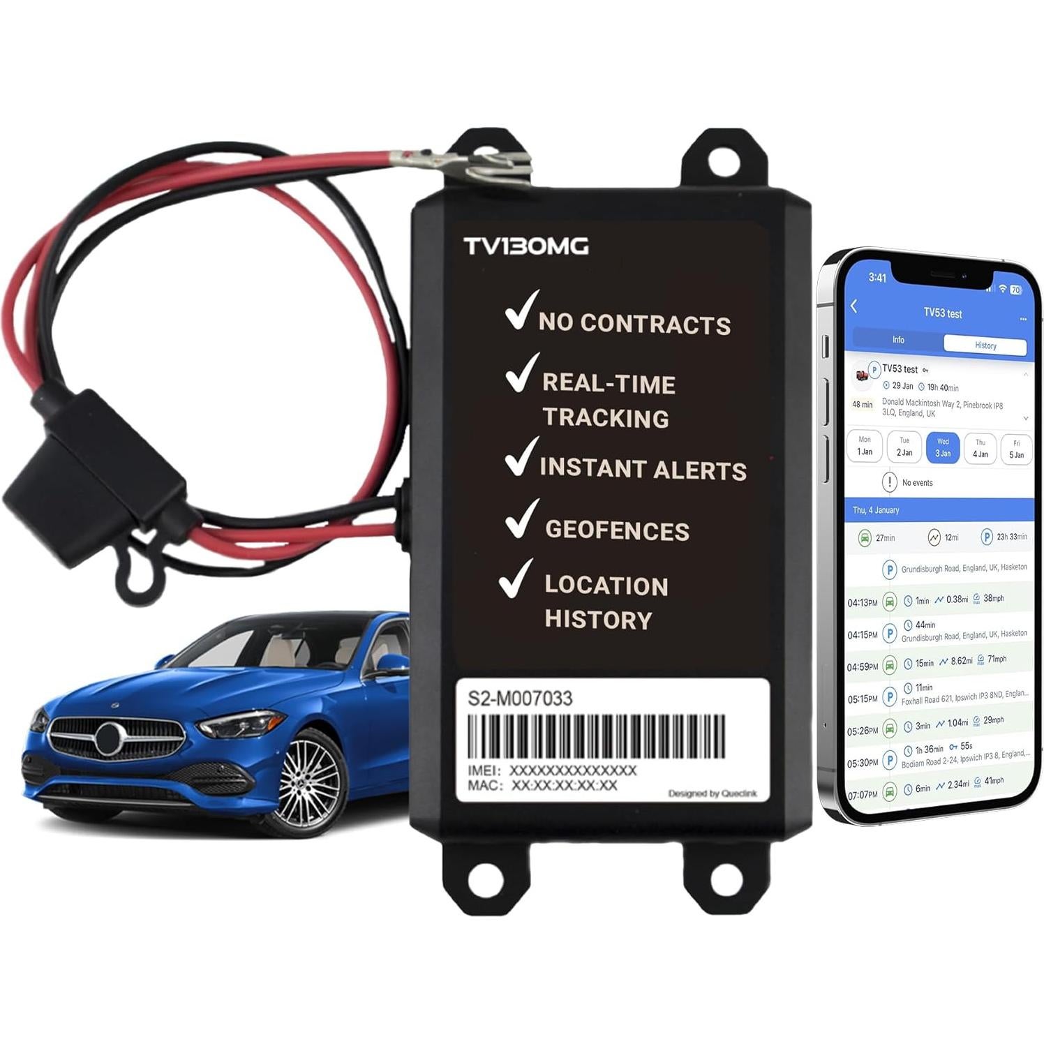 Rastreador GPS Truview TV130 4G para Vehículos - Sin Contratos