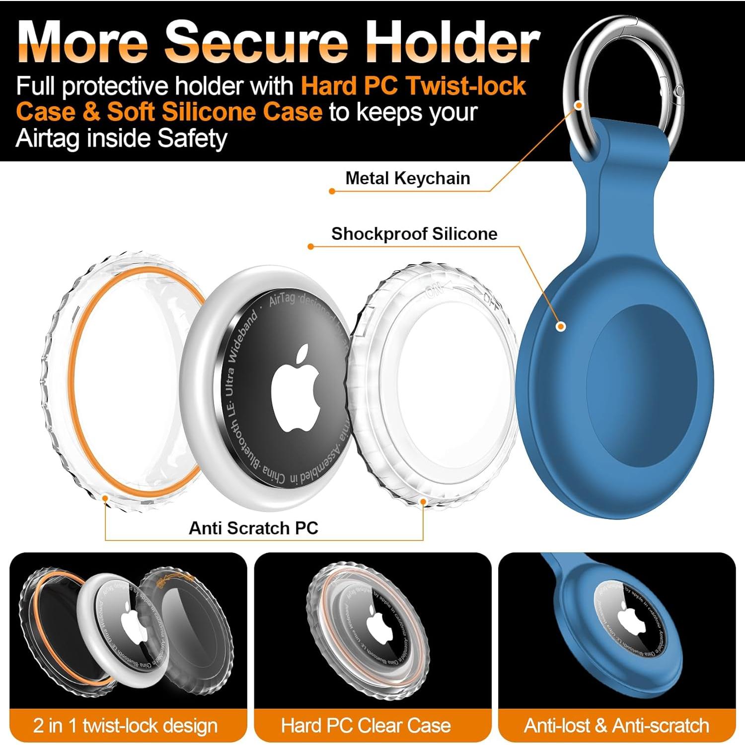 Soporte Impermeable IPX8 para AirTag x4 - xiwxi