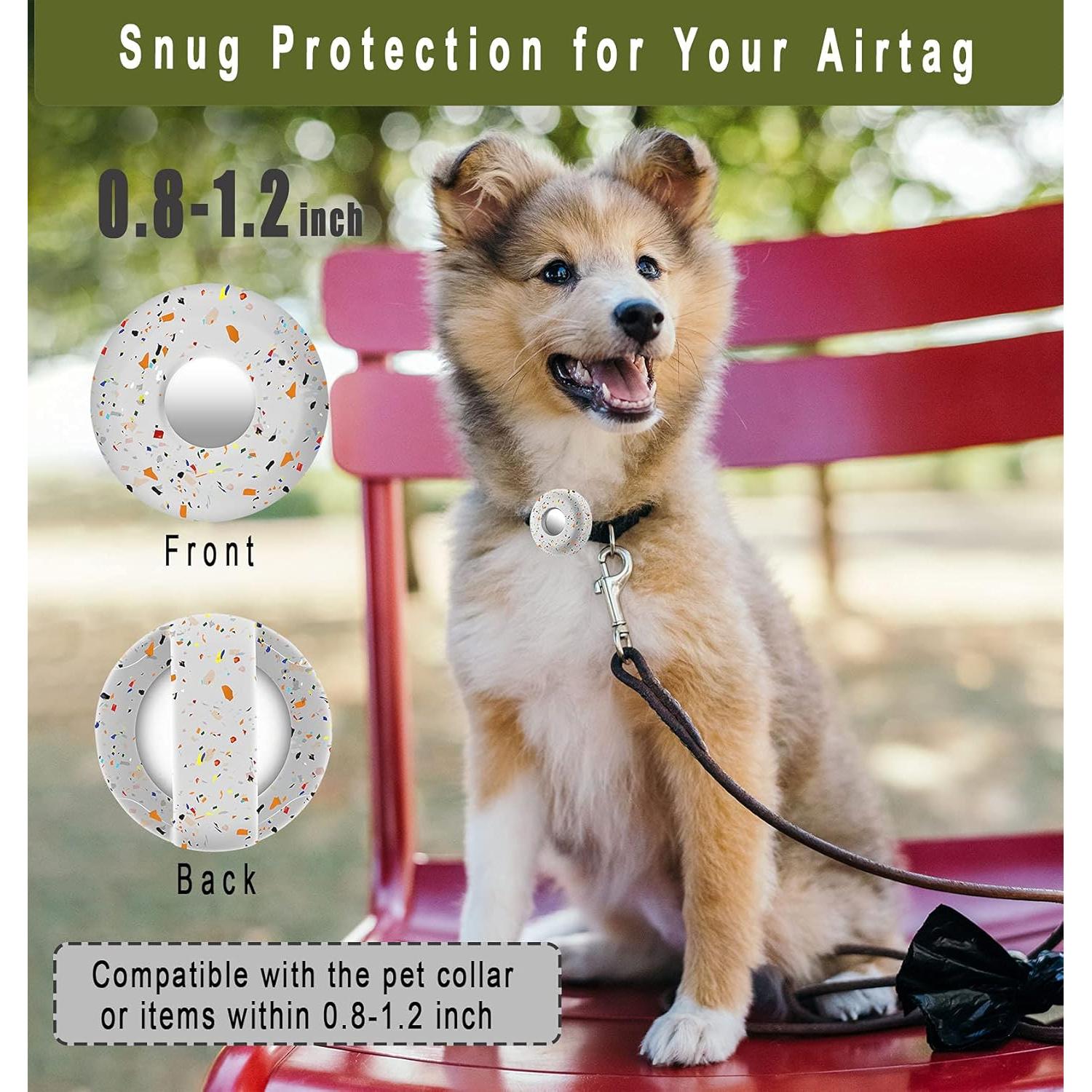 Soporte para Airtag Cibaabo Collar Perro Silicona 2 Unidades