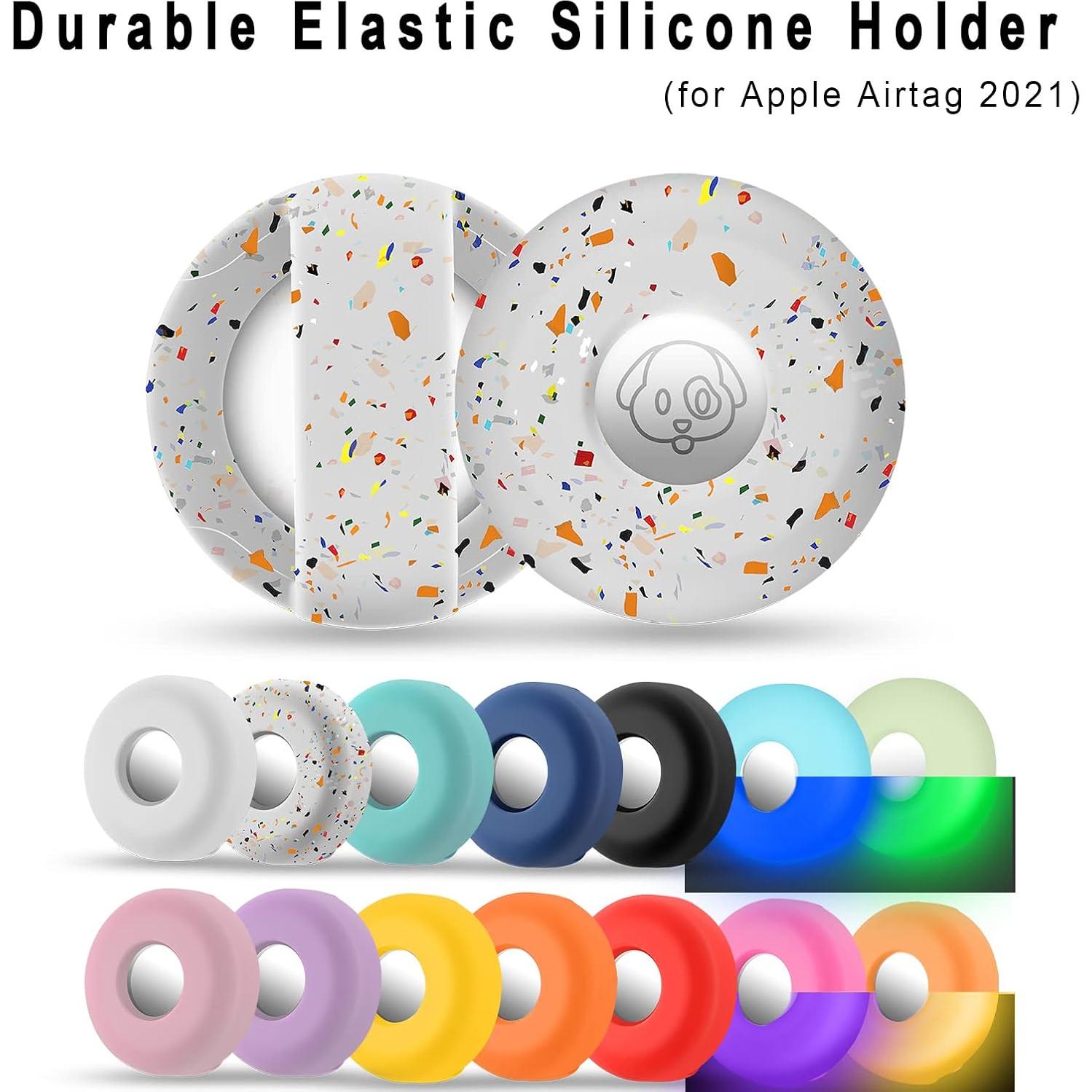 Soporte para Airtag Cibaabo Collar Perro Silicona 2 Unidades