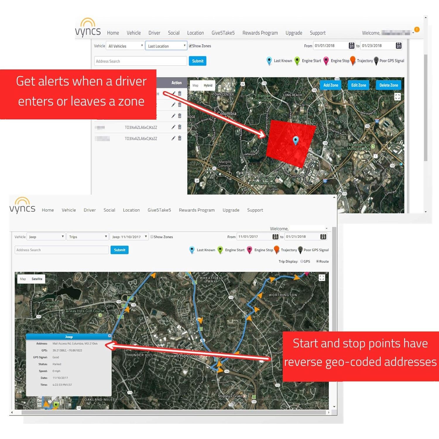 Rastreador GPS Vyncs 4G LTE Sin Cuota Mensual OBD-II