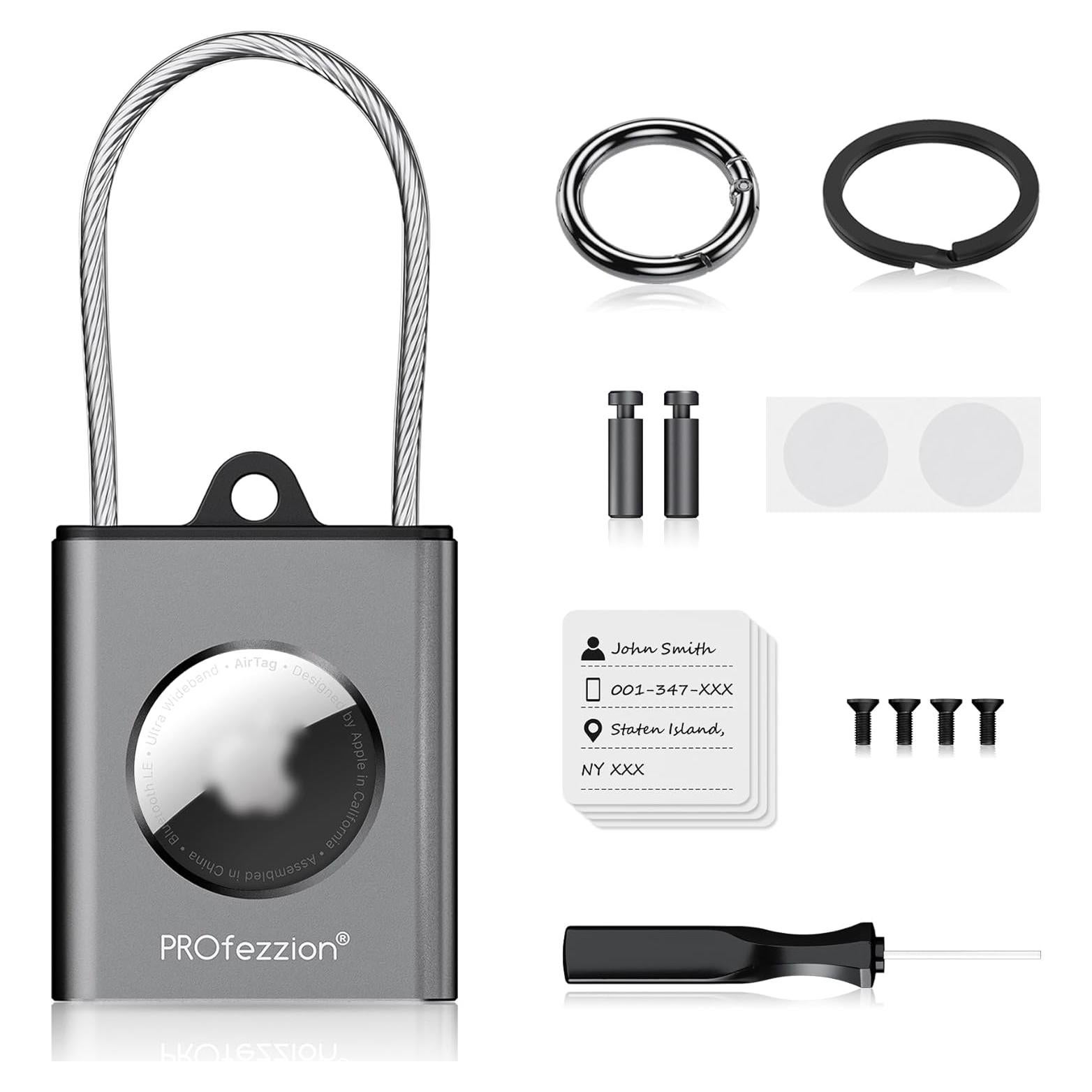 Soporte de Metal PROfezzion para AirTag - Funda Dura Gris