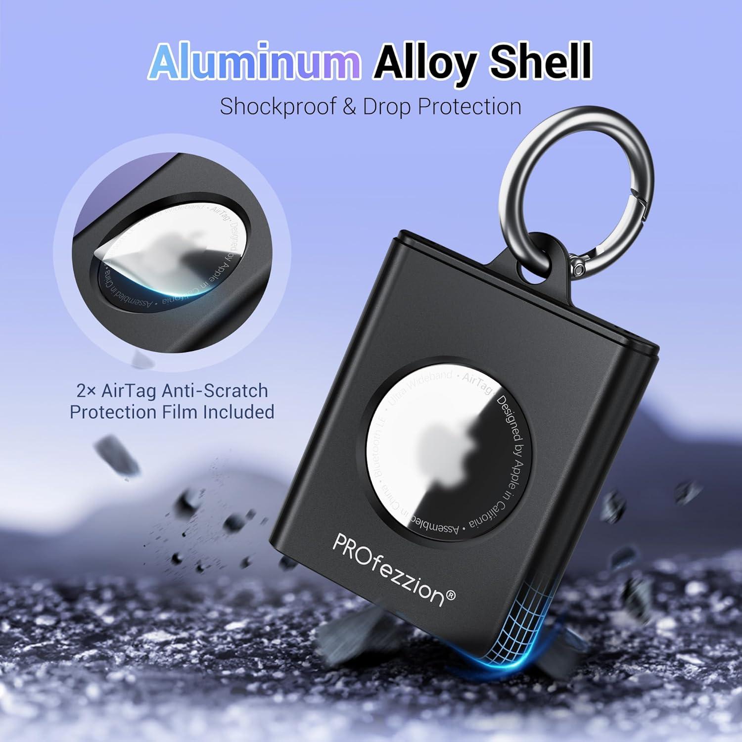 Soporte de Metal PROfezzion para AirTag - Funda Dura Gris