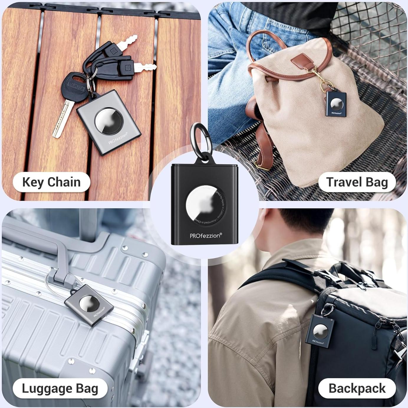 Soporte de Metal PROfezzion para AirTag - Funda Dura Gris