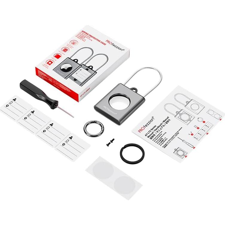 Soporte de Metal PROfezzion para AirTag - Funda Dura Gris