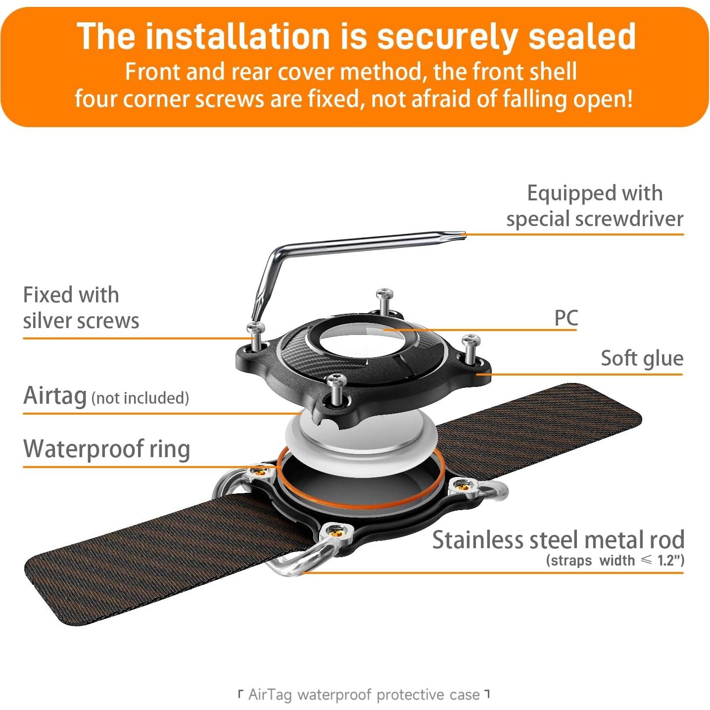 Soporte Impermeable para Collar de Perro AirTag Ipuplar Rosa