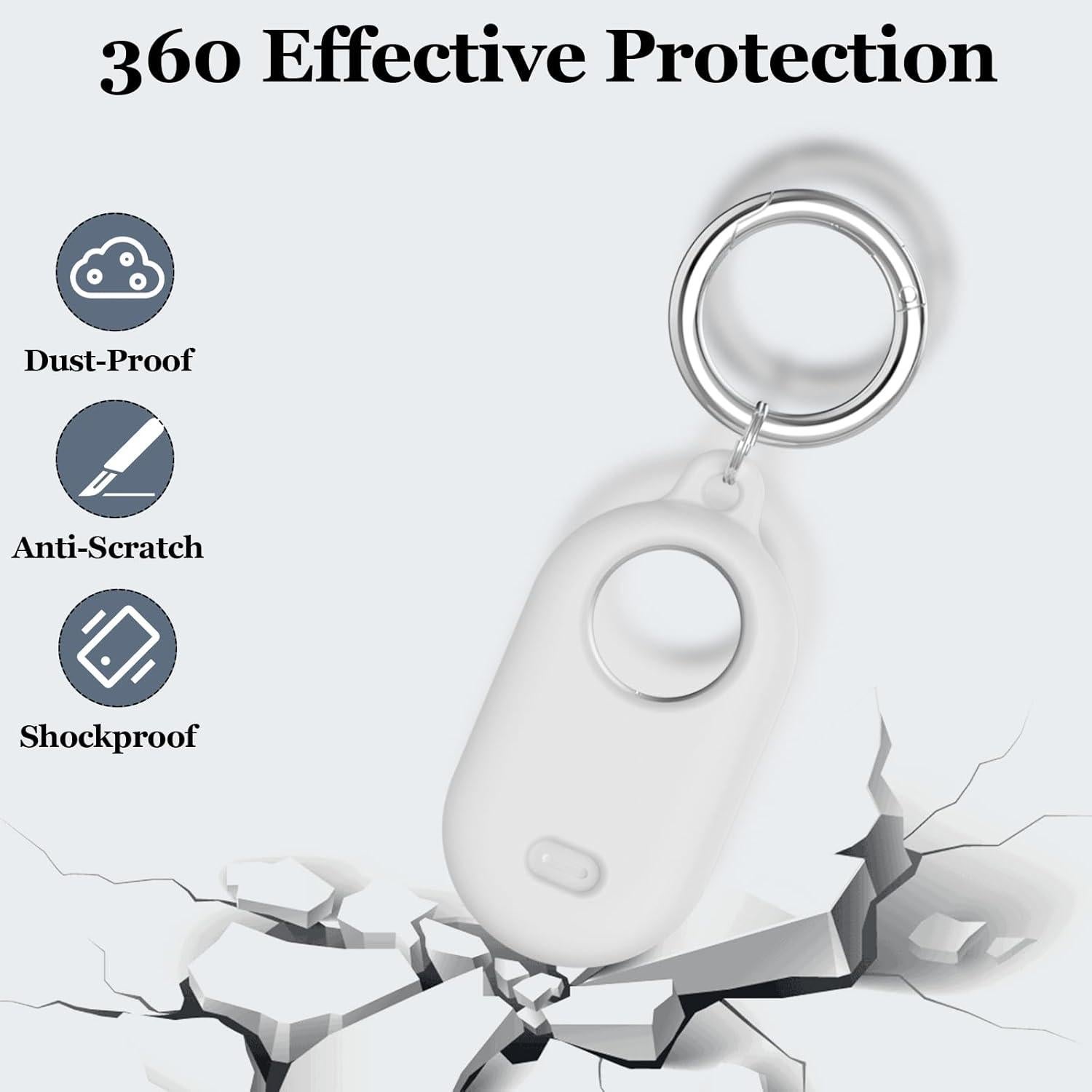 Funda Protectora Silicona Samsung Smart Tag 2 Rosa y Blanco