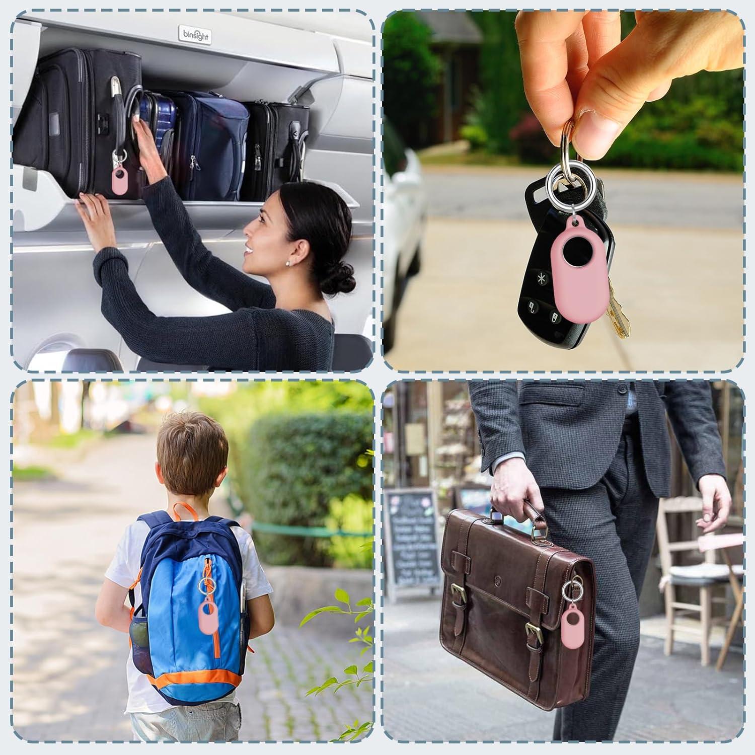 Funda Protectora Silicona Samsung Smart Tag 2 Rosa y Blanco