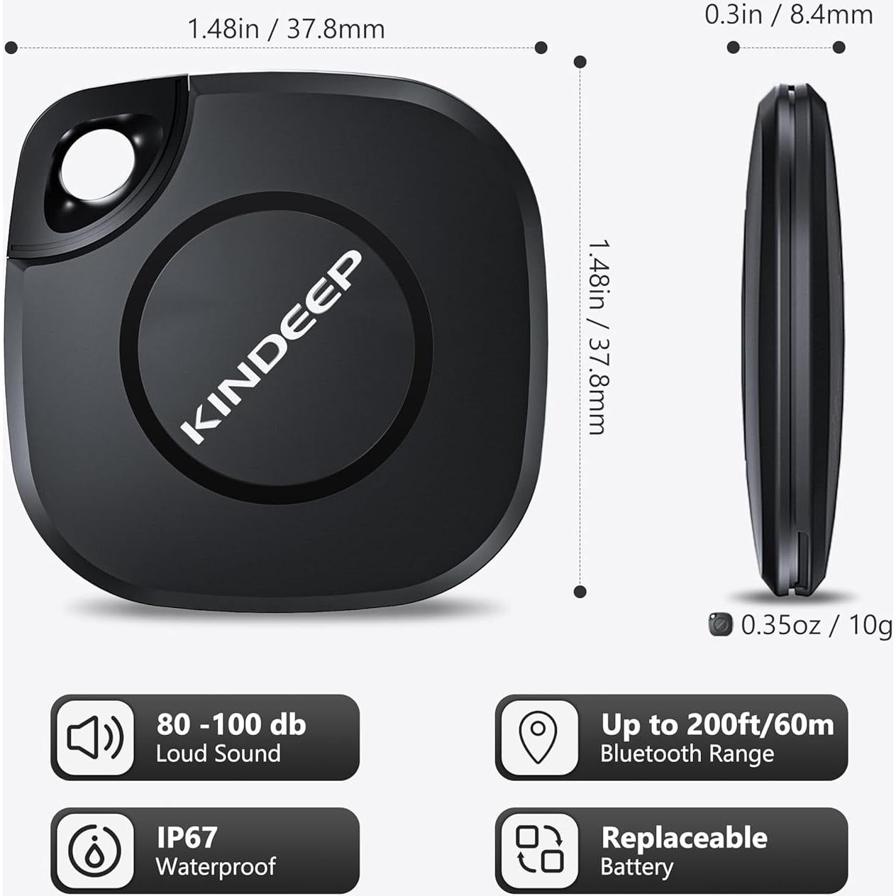 Tracker Air Tag 2 Pack: Smart Key Finder Work with Apple Find My (iOS only), Luggage Tracker for Kids Keys Wallet Bags and Pets, Item Locator Bluetooth Tracking Device for Home Outdoor Travel Hiking