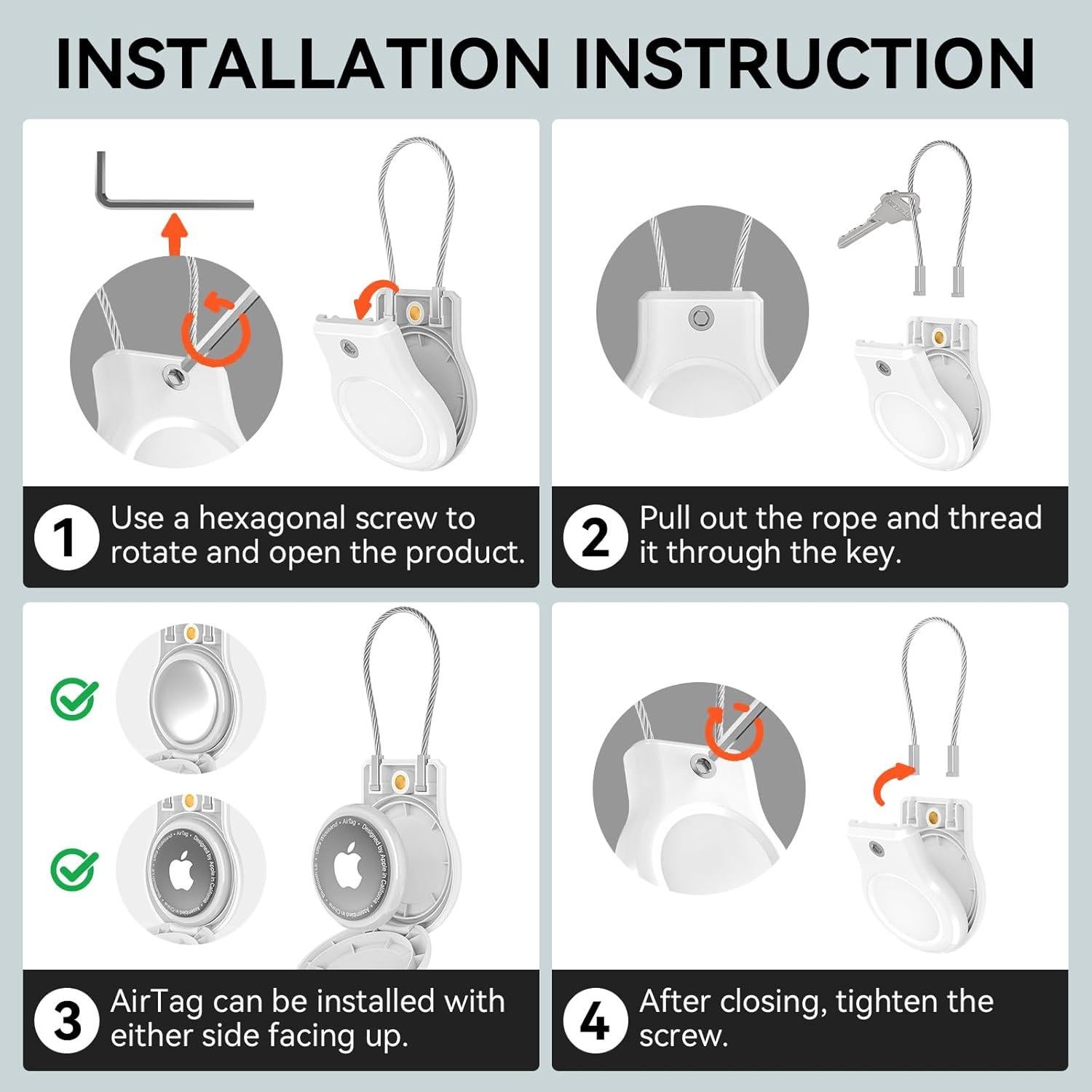 Soporte impermeable Ztobny para AirTag - 4 estuches a prueba de golpes