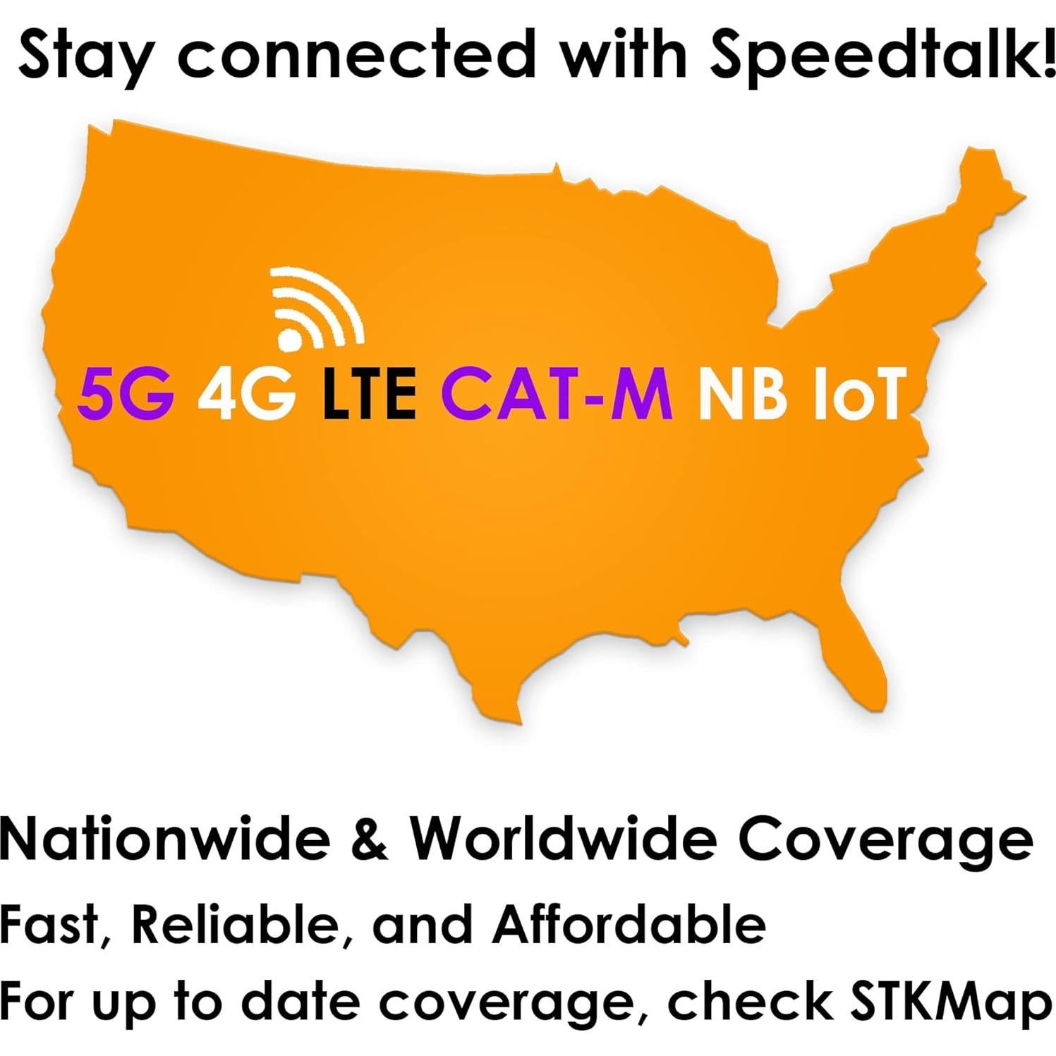 Tarjeta SIM Prepagada SpeedTalk Mobile 5G/4G LTE para Localizadores