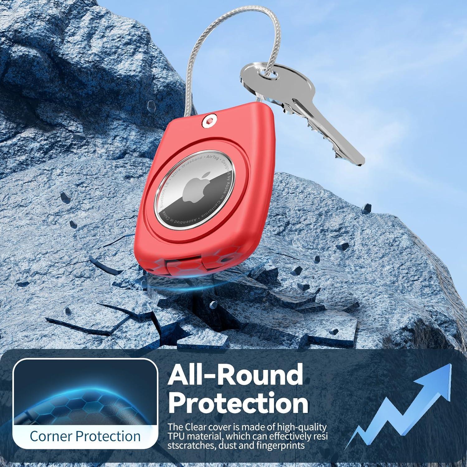 Soporte impermeable para AirTag Wowwat - Funda roja anti-pérdida