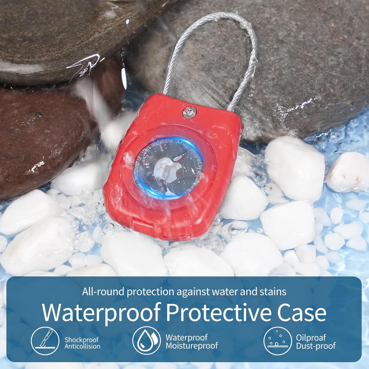 Soporte impermeable para AirTag Wowwat - Funda roja anti-pérdida
