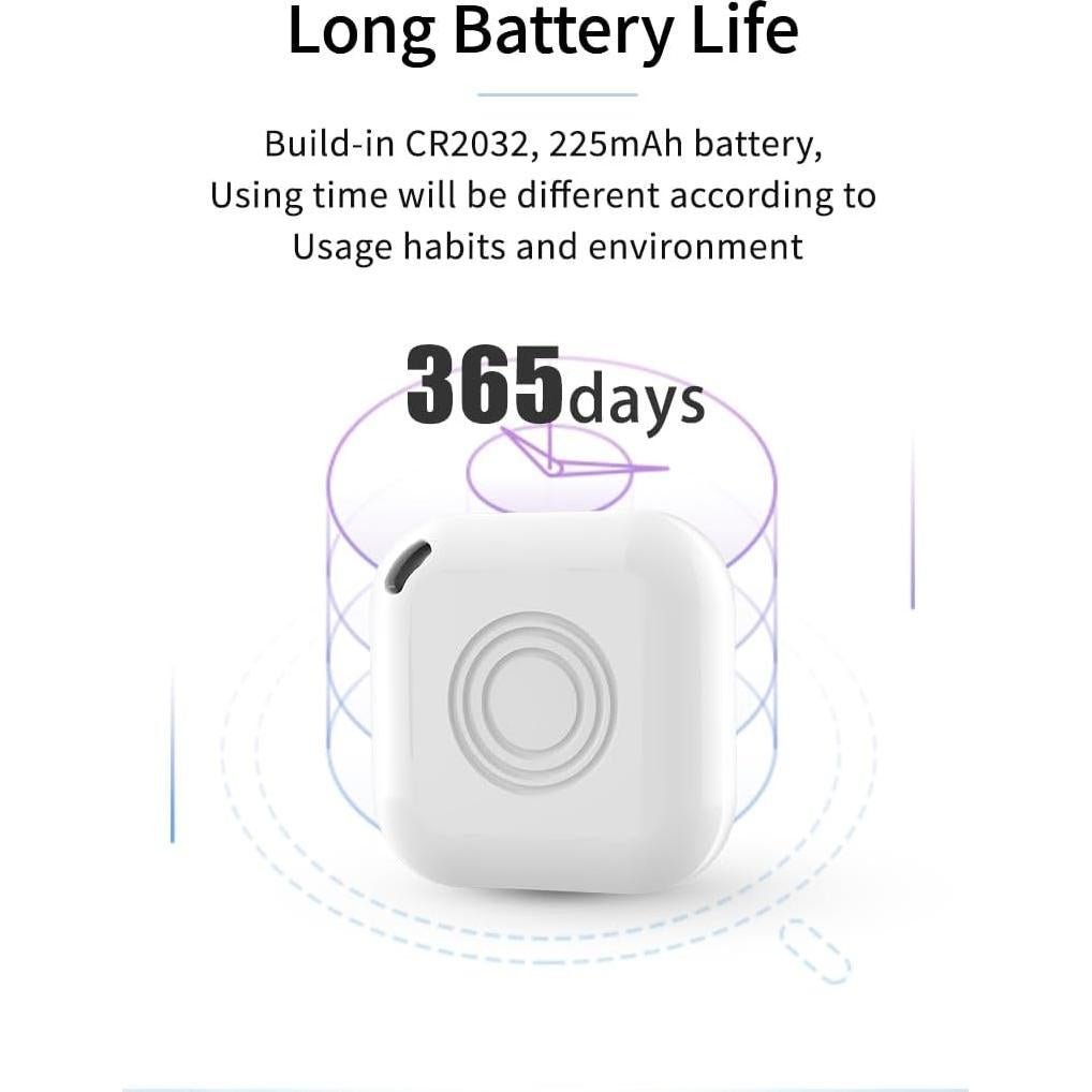 Rastreador Bluetooth TRZX Blanco con Altavoz y Batería Reemplazable