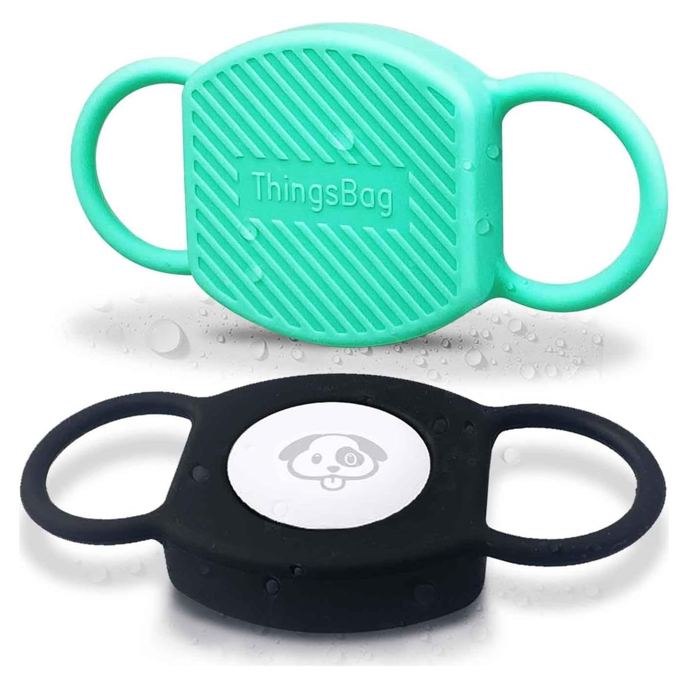 Soporte para Collar de Perro ThingsBag 2 Pzas Silicona Negro Verde