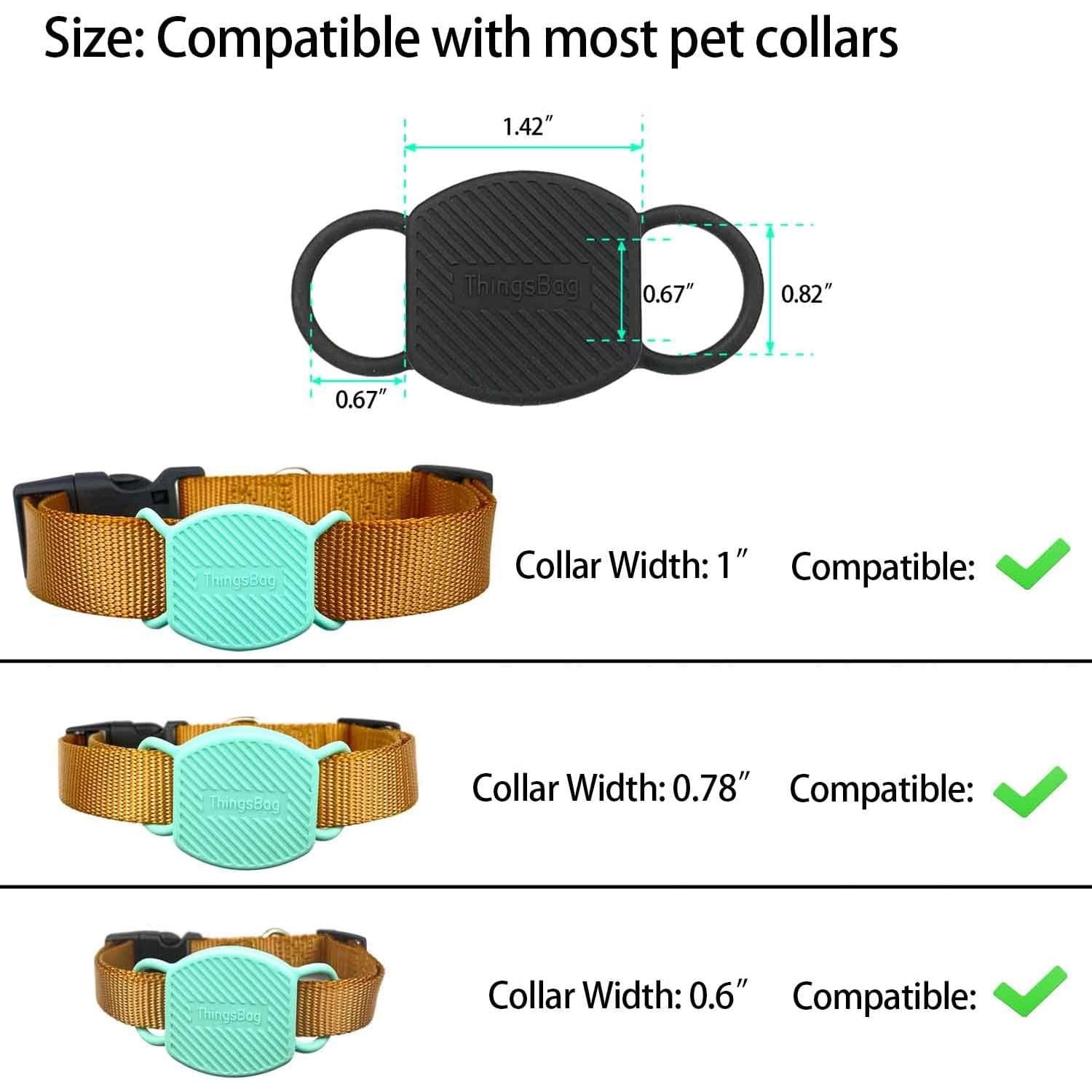 Soporte para Collar de Perro ThingsBag 2 Pzas Silicona Negro Verde