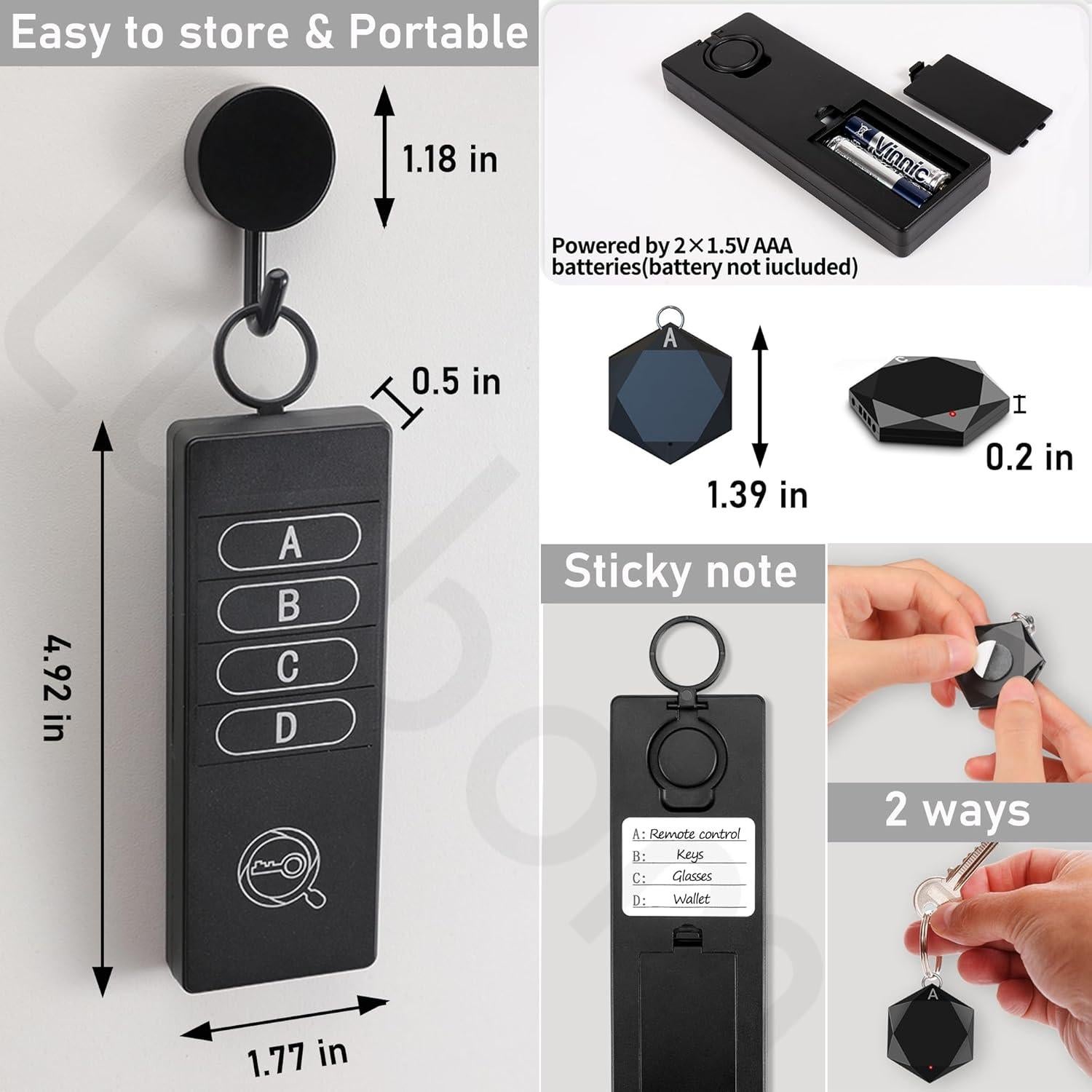 Localizador de Llaves Inalámbrico Luubom TF04C 50m 4 Receptores