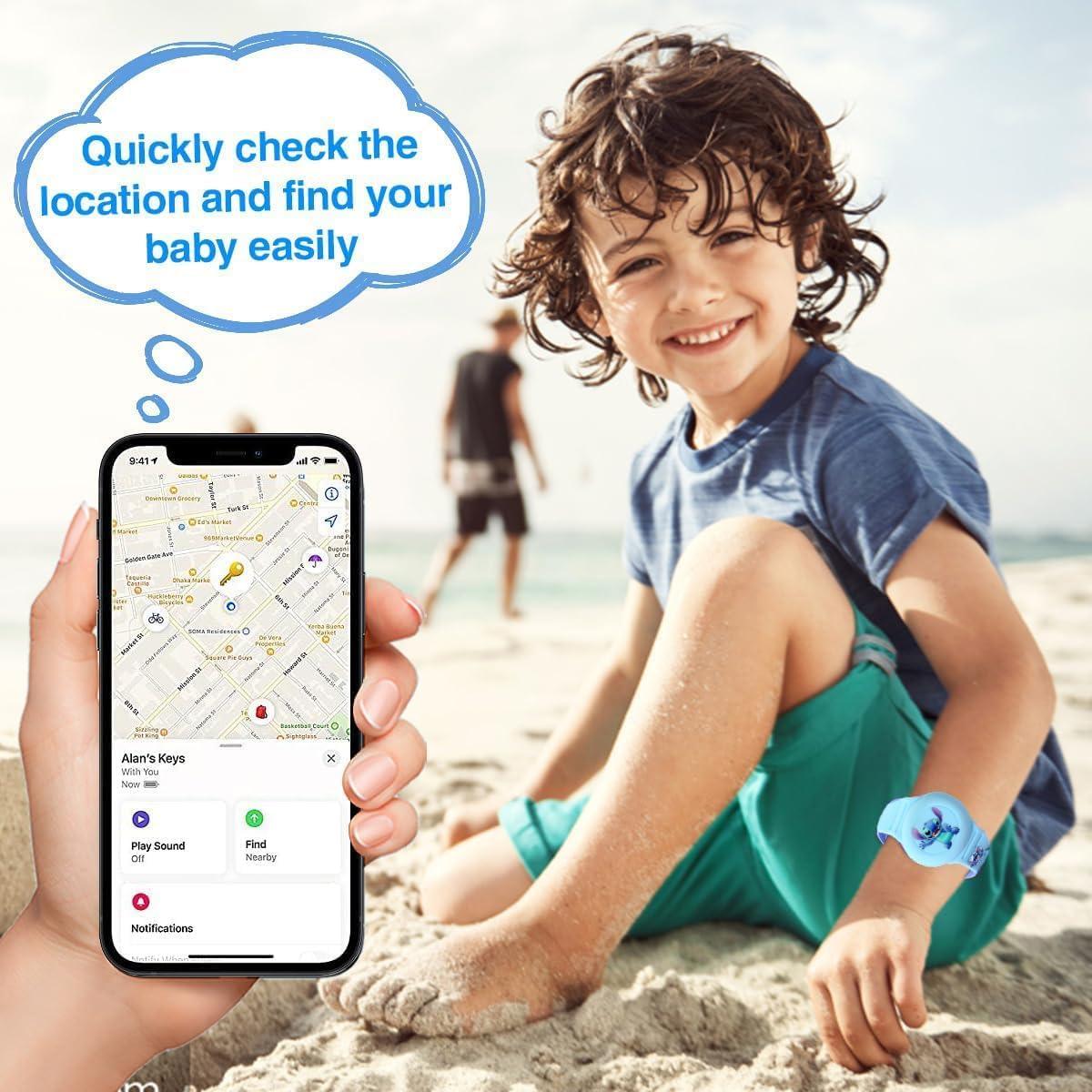 Pulsera Ajustable para AirTag Niños Genérico Azul Impermeable