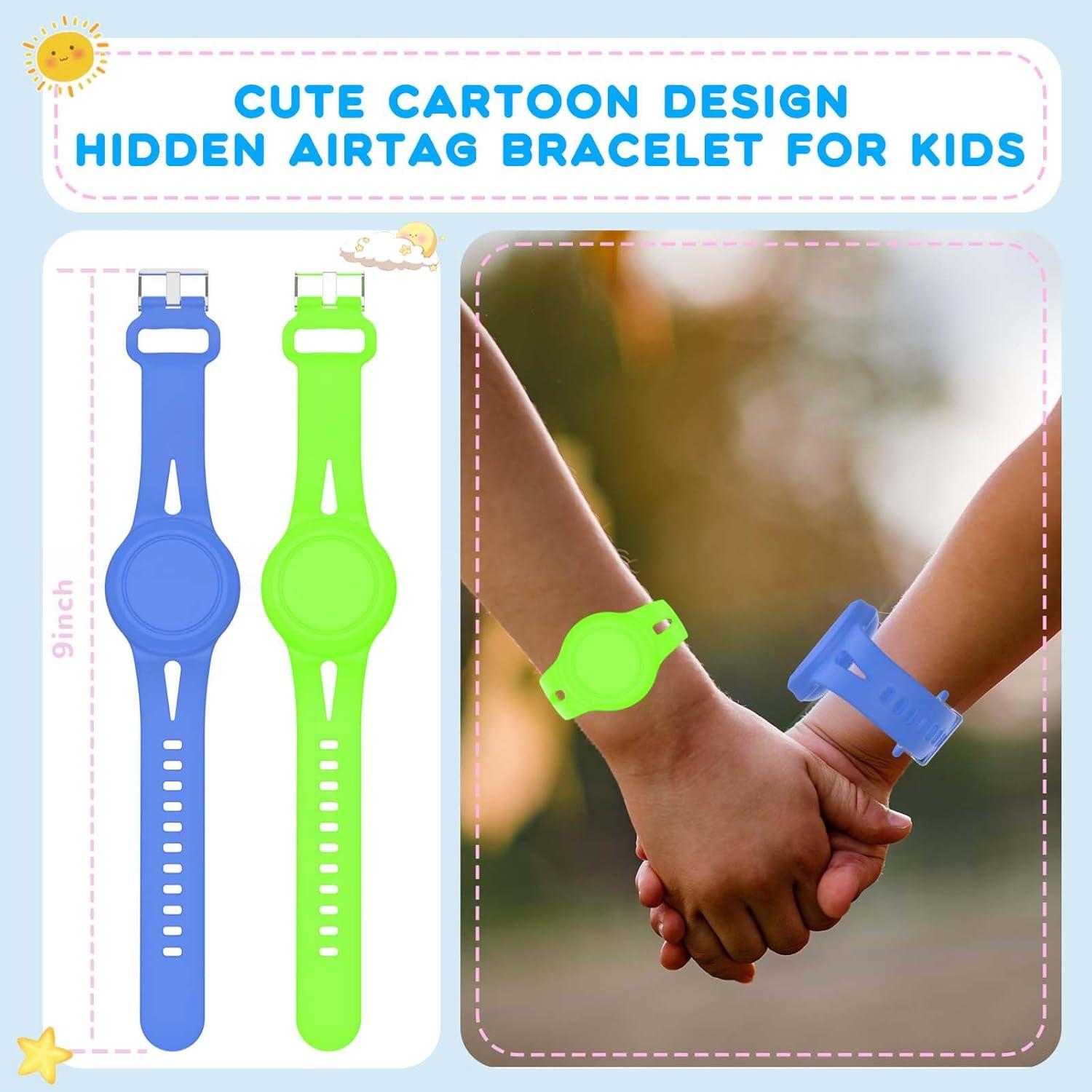 Paquete de 4 pulseras AirTag FGERWZ para niños impermeables