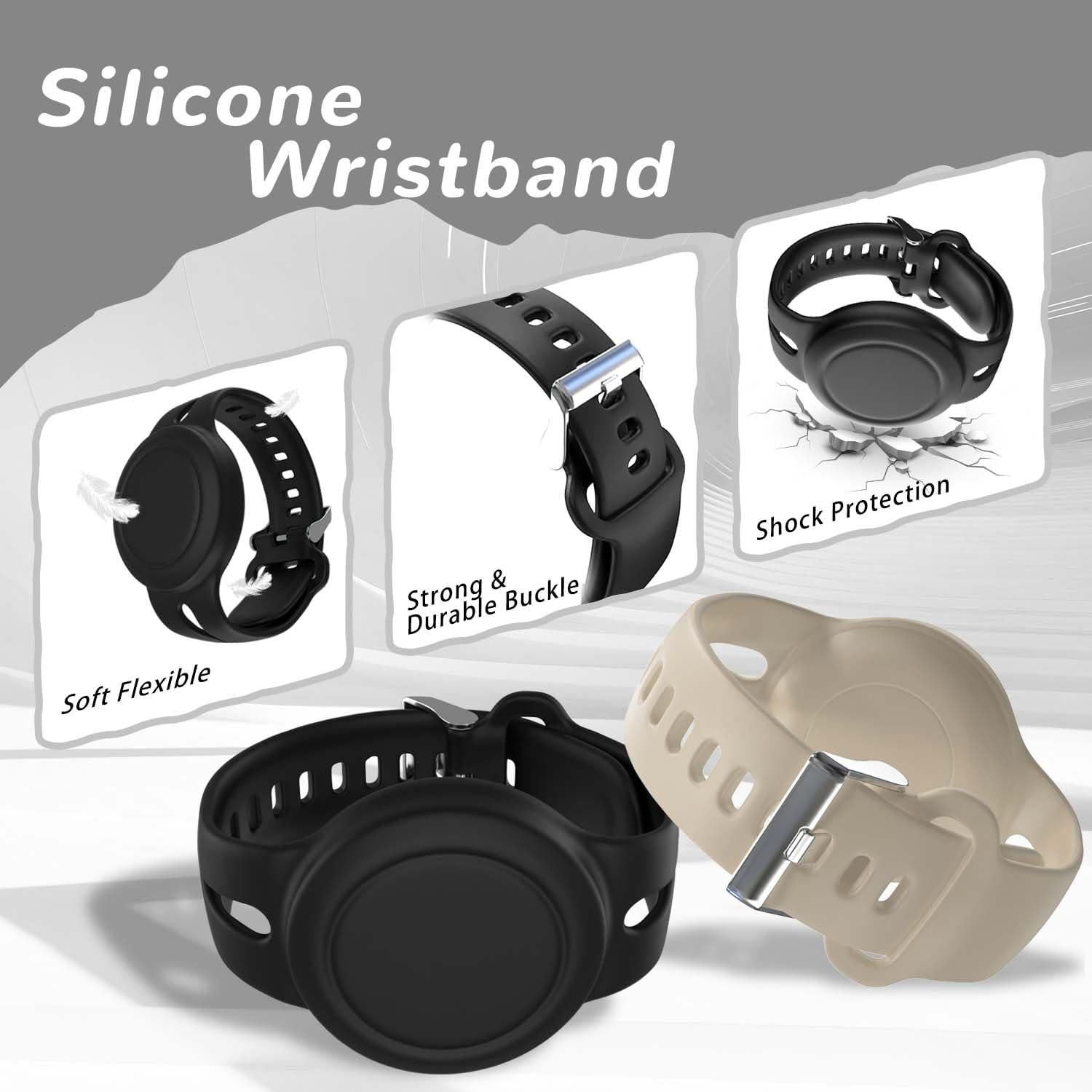 Paquete de 4 pulseras AirTag FGERWZ para niños impermeables