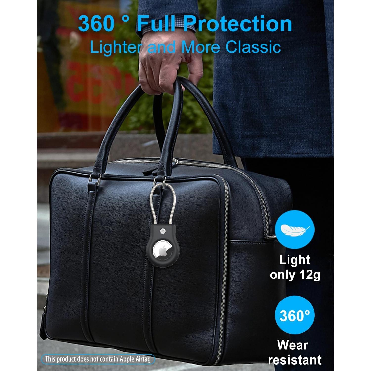 Soporte Airtag SCALLOP 4 Piezas con Cable y Funda 360°