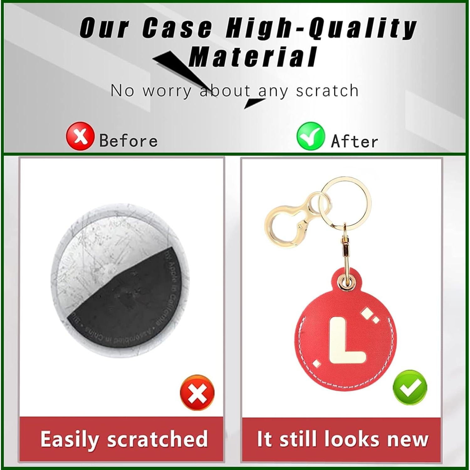 Funda de Llave de Cuero BORKUANA para AirTag Personalizada