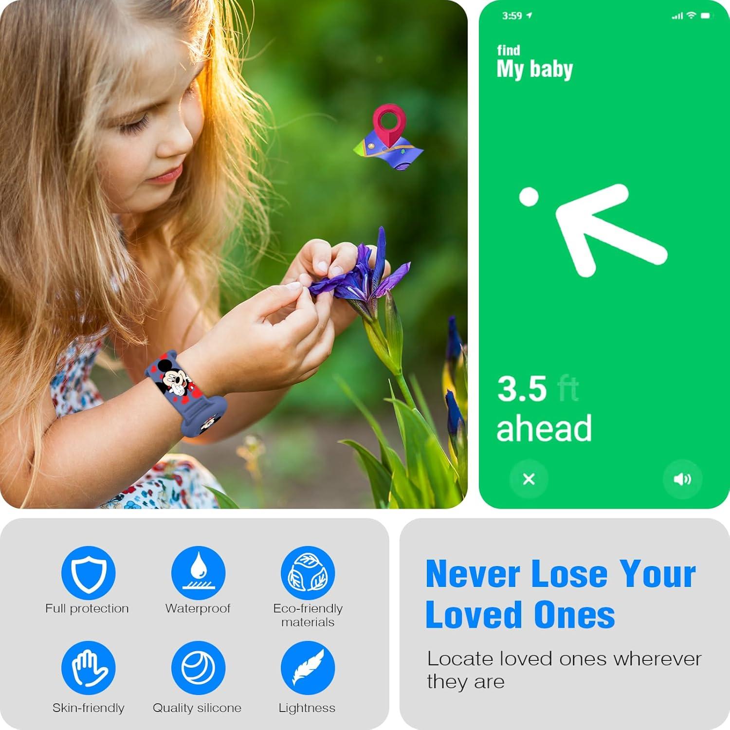 Pulsera Impermeable ZHOC para AirTag Niños - Azul