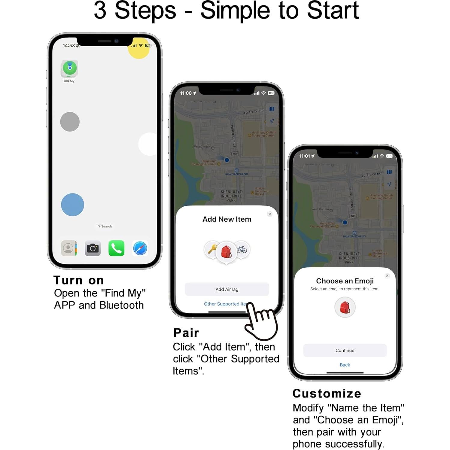 Localizadores Bluetooth QING CAOQING Air 4 Pack para iOS