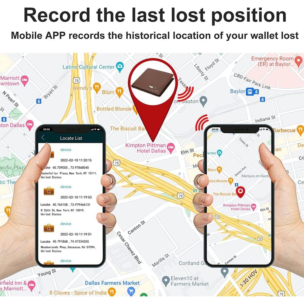 Billetera Bluetooth Anti-Pérdida Donmia Marrón Minimalista