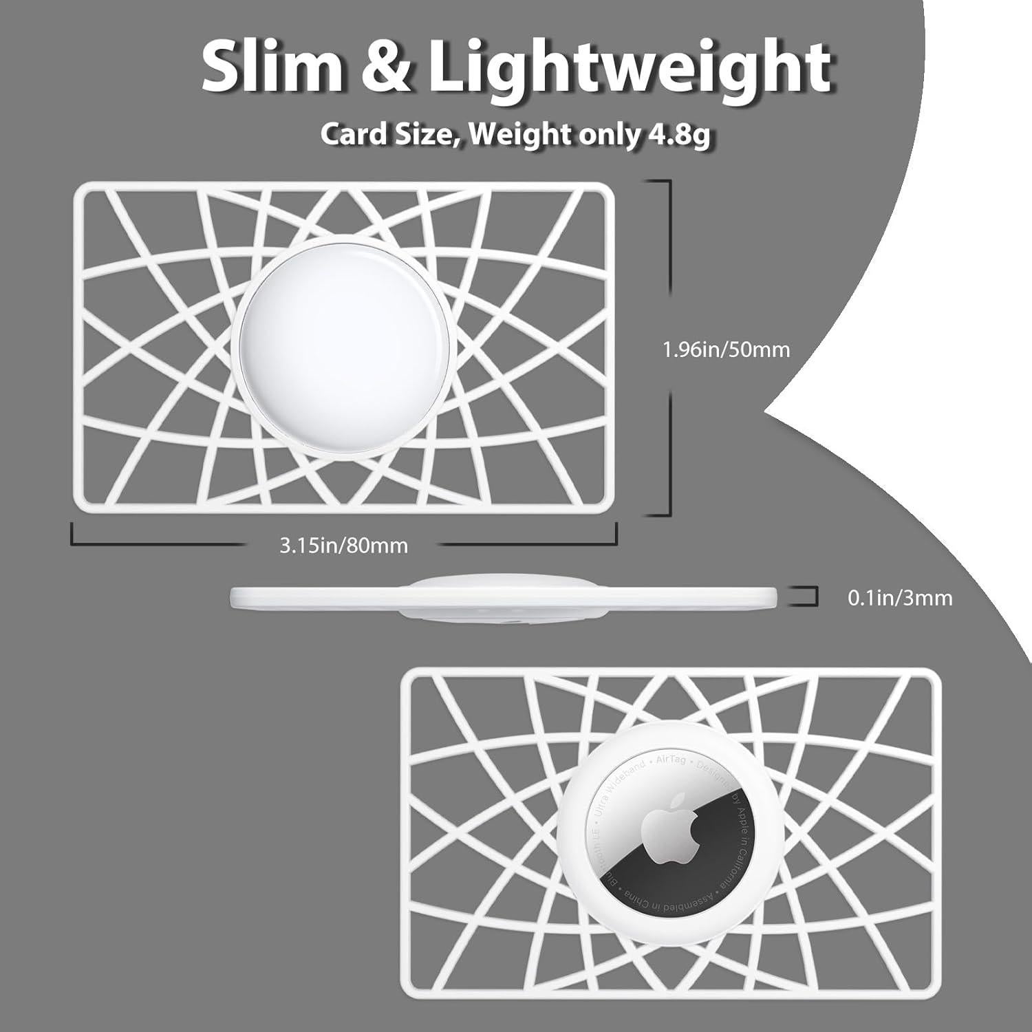 Soporte de Cartera WALNEW para AirTag 4 Pack Ultra Delgado